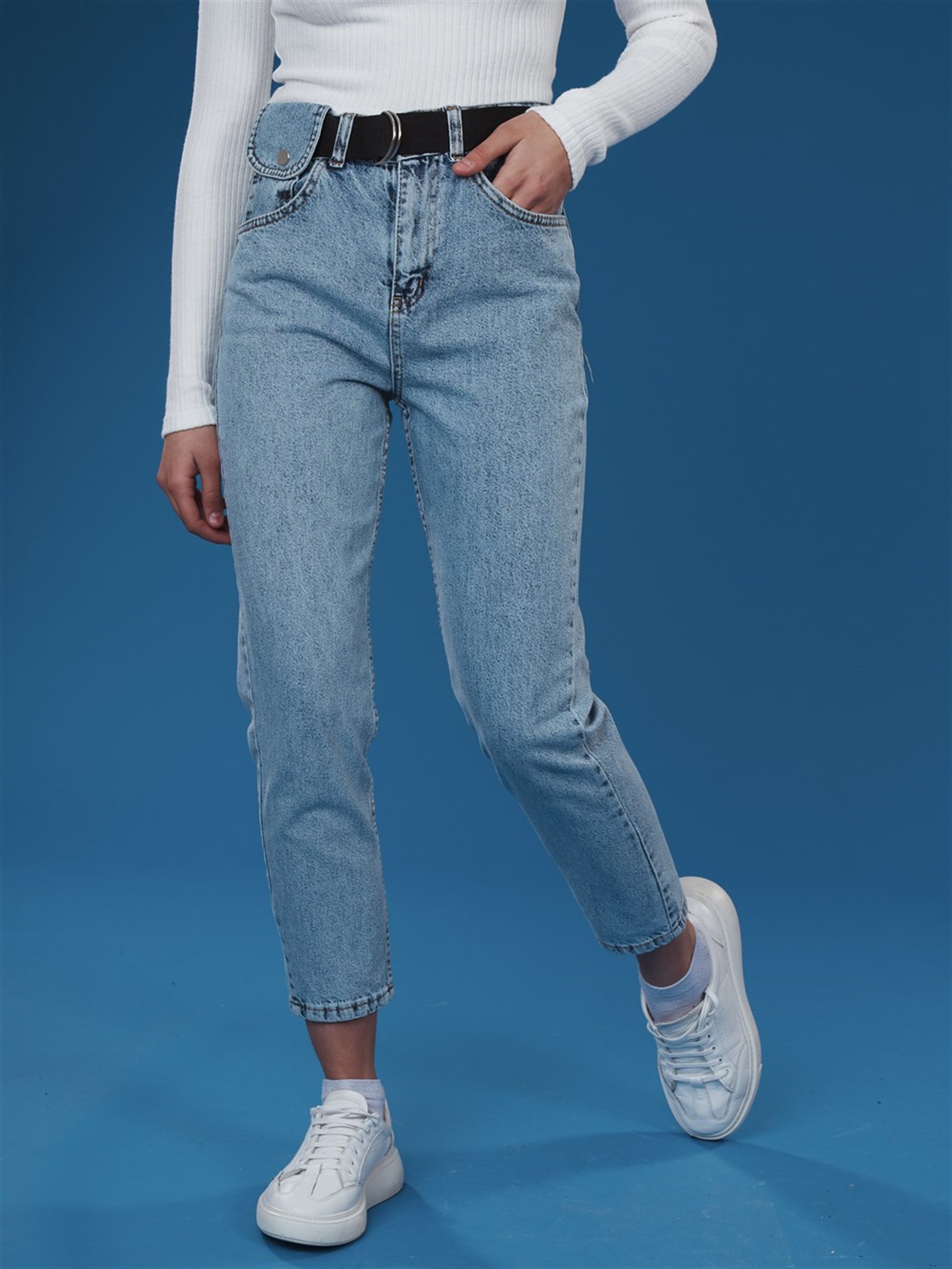 Dar Paça Kemerli Jean Pantolon
