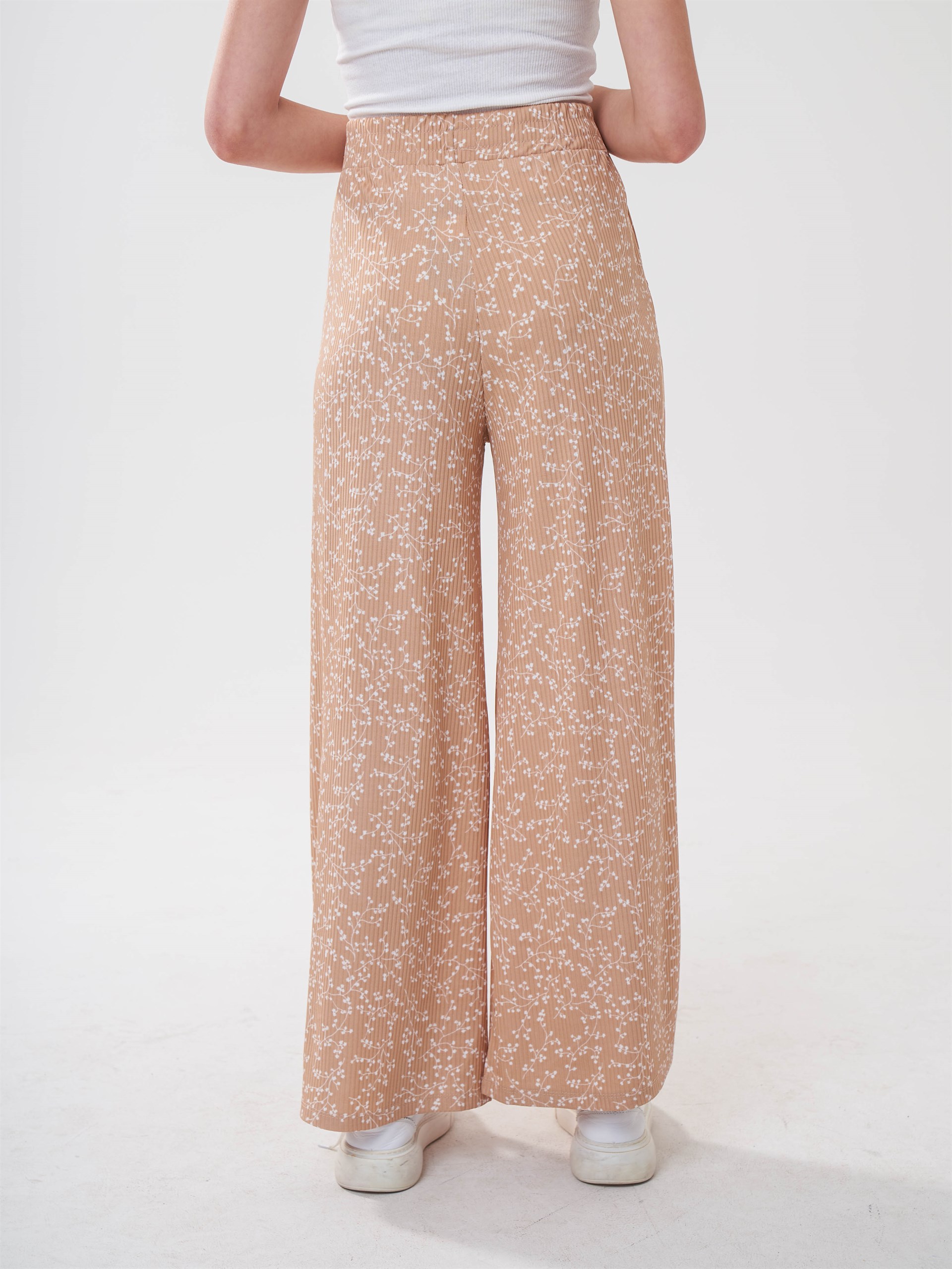 Desenli Bol Paça Pantolon - Ambar Giyim