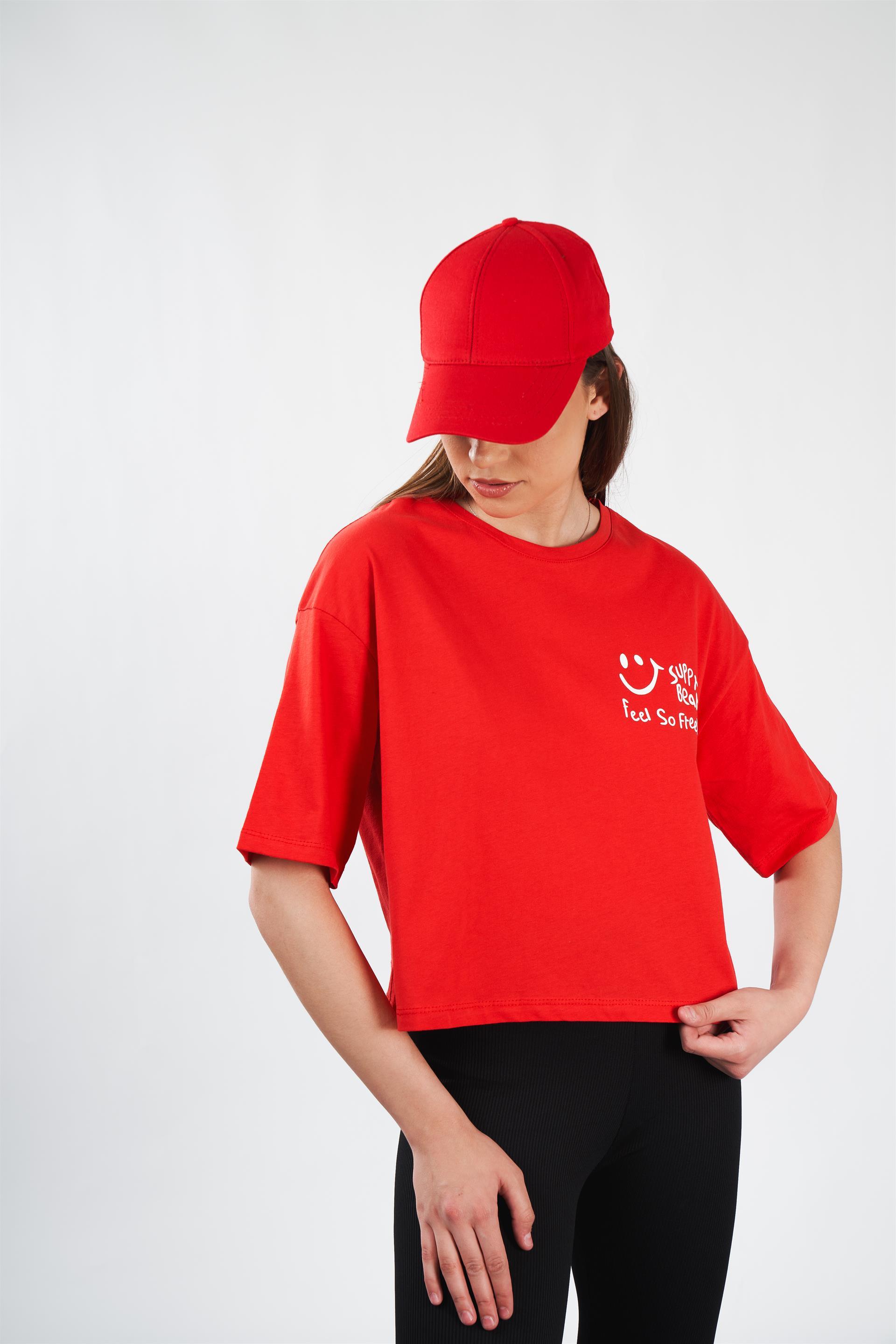Emoji Baskılı Kısa T-shirt