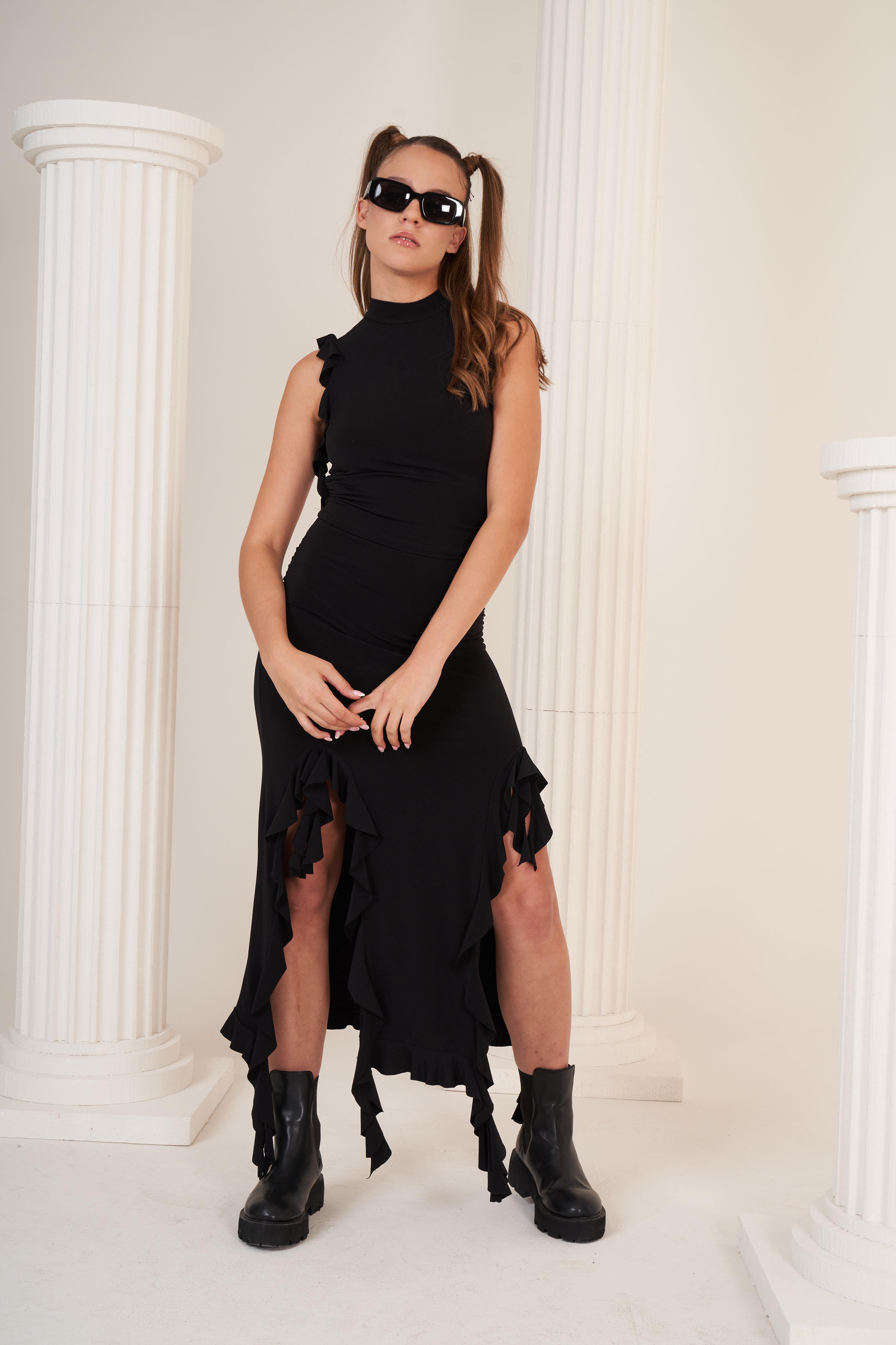 Fırfır Detaylı Uzun Etek