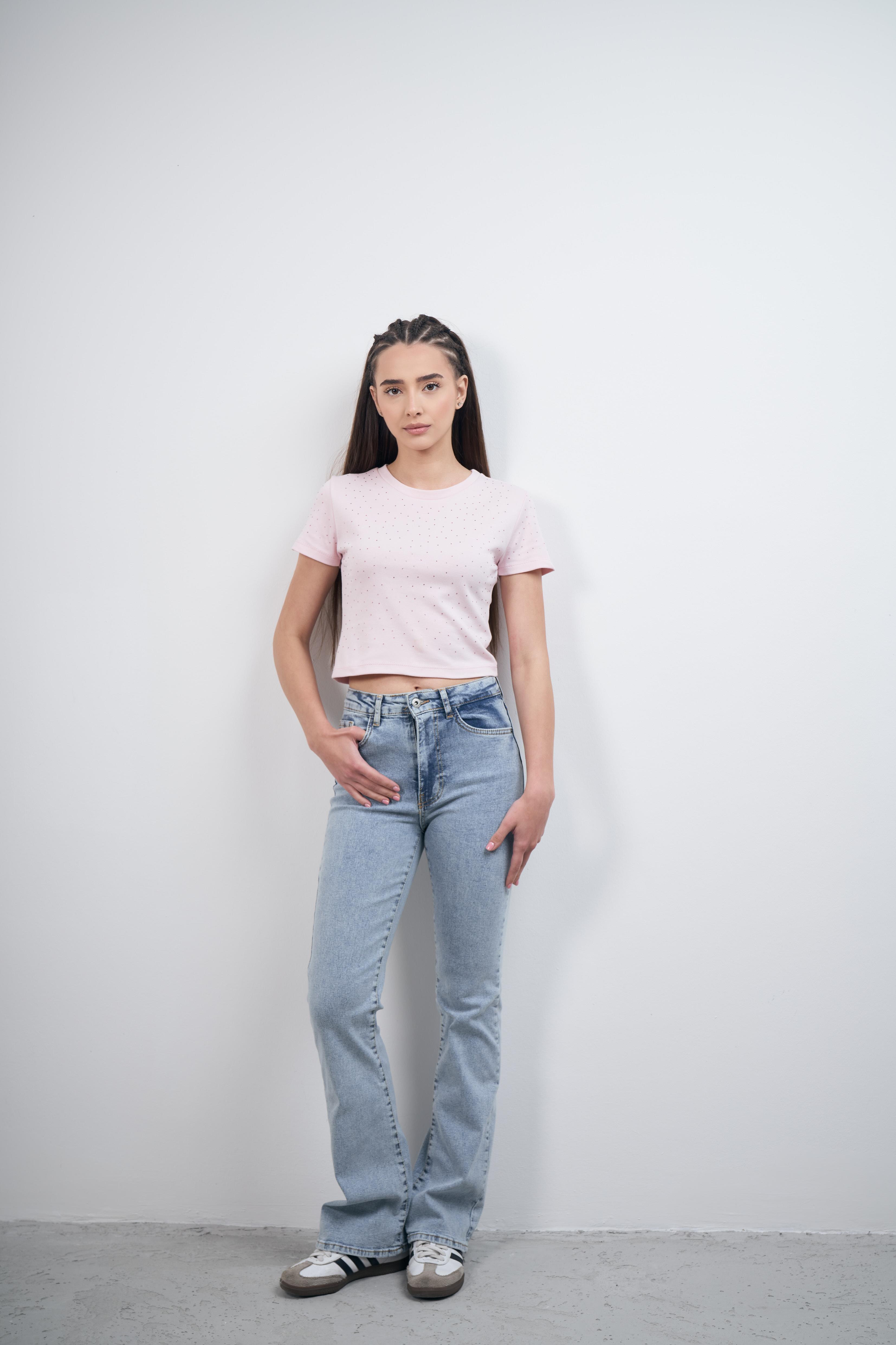 Flare Fit Jean Pantolon Açık Mavi