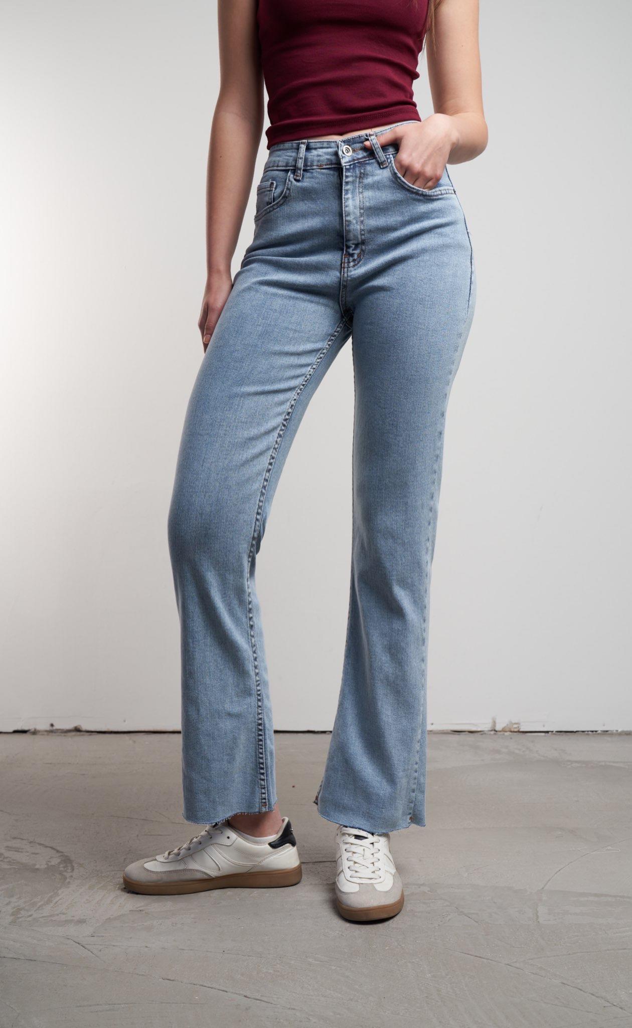 Flare Fit Jean Pantolon Açık Mavi