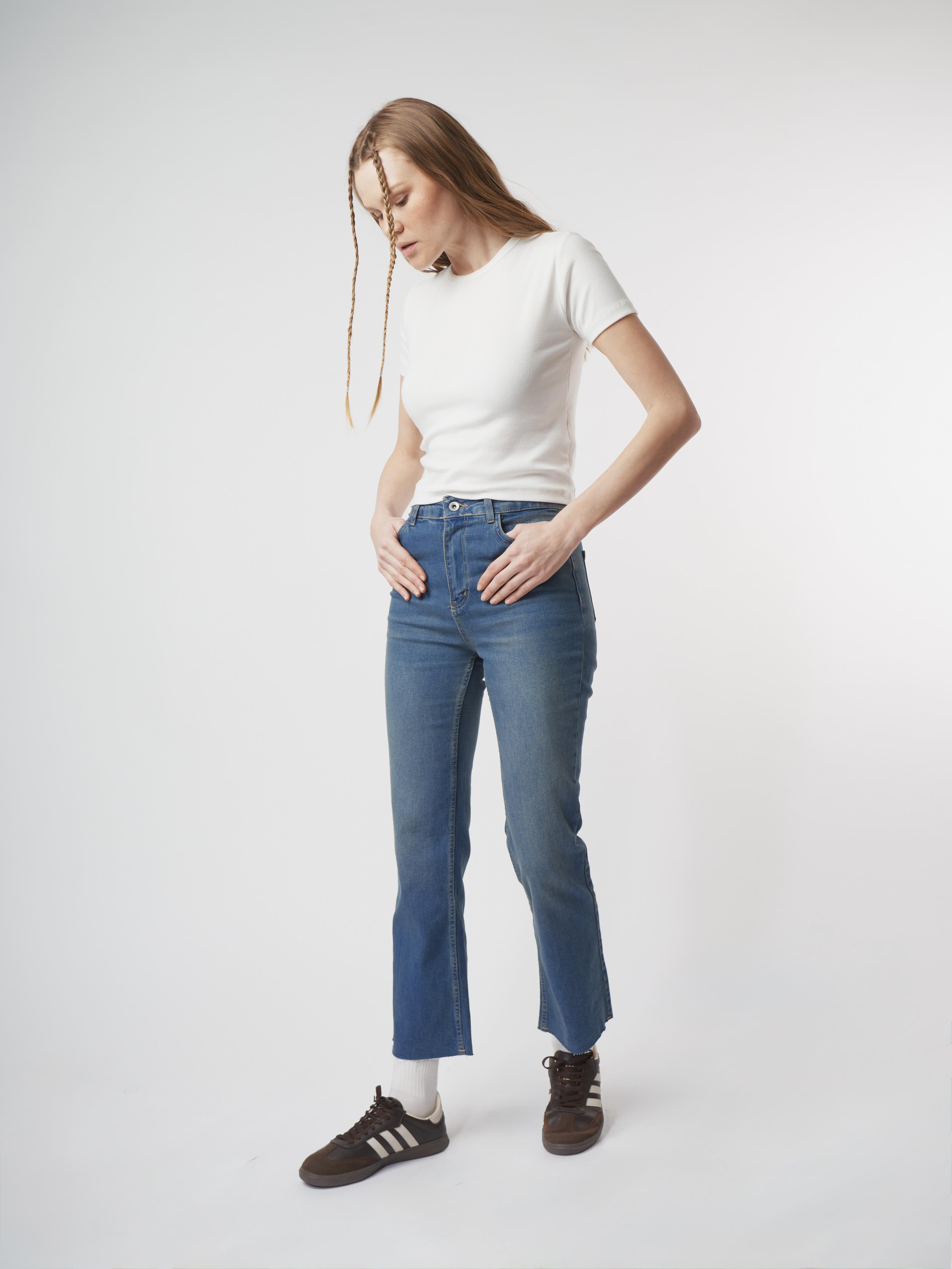 Flare Fit Jean Pantolon Kahve Tint