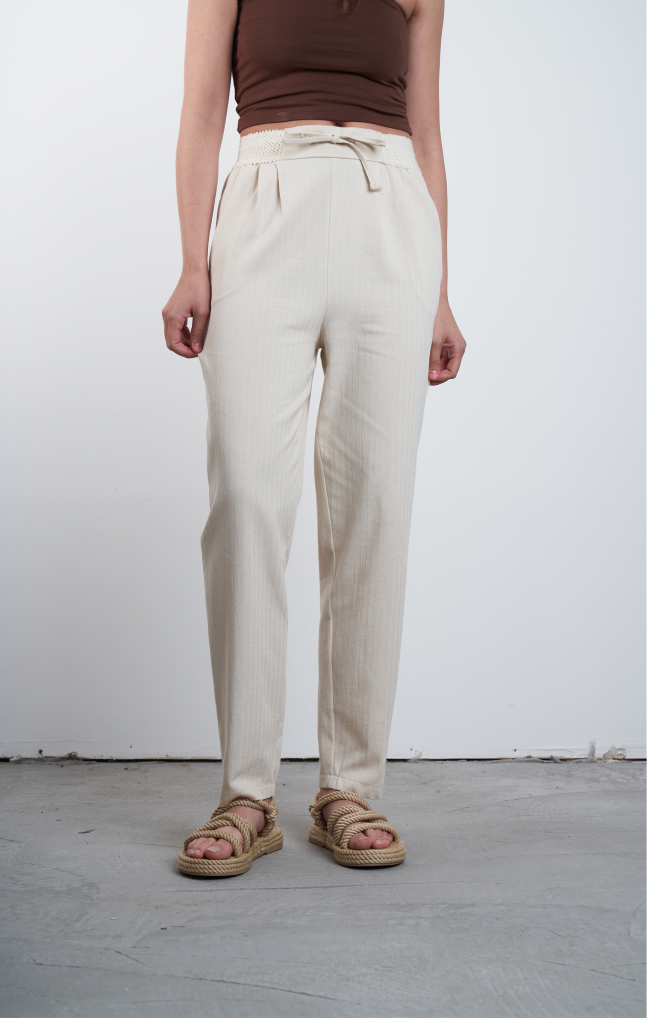 Gabardin Pantolon Natural
