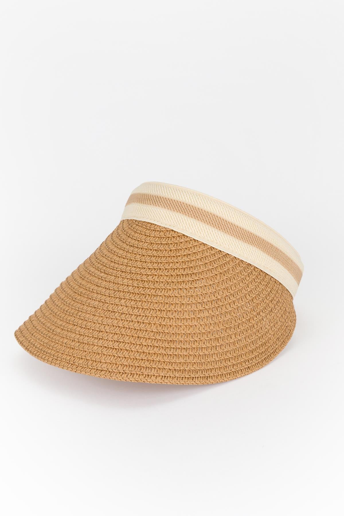 Hasır Vizör Şapka Vizon