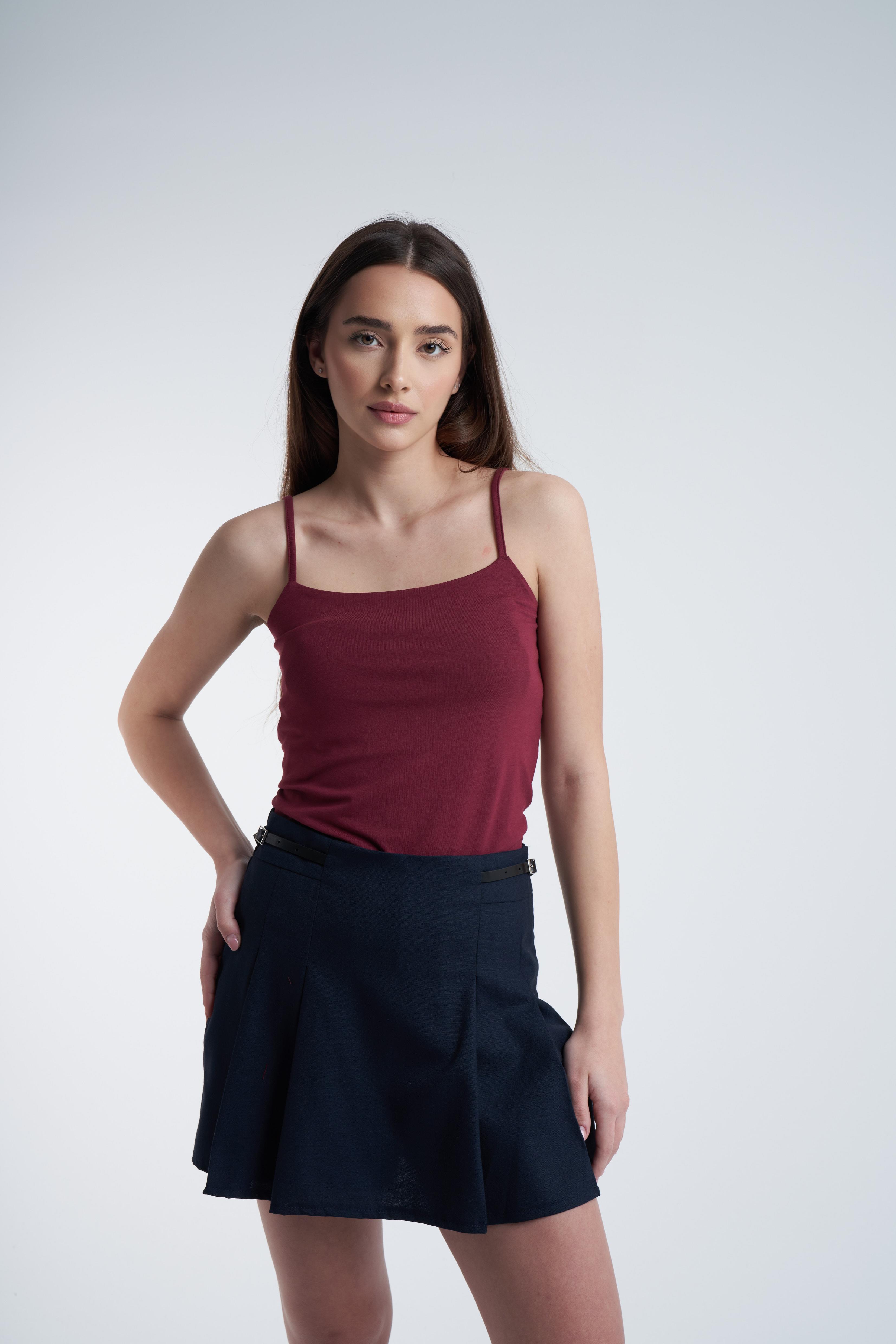 İp Askılı Bluz Bordo