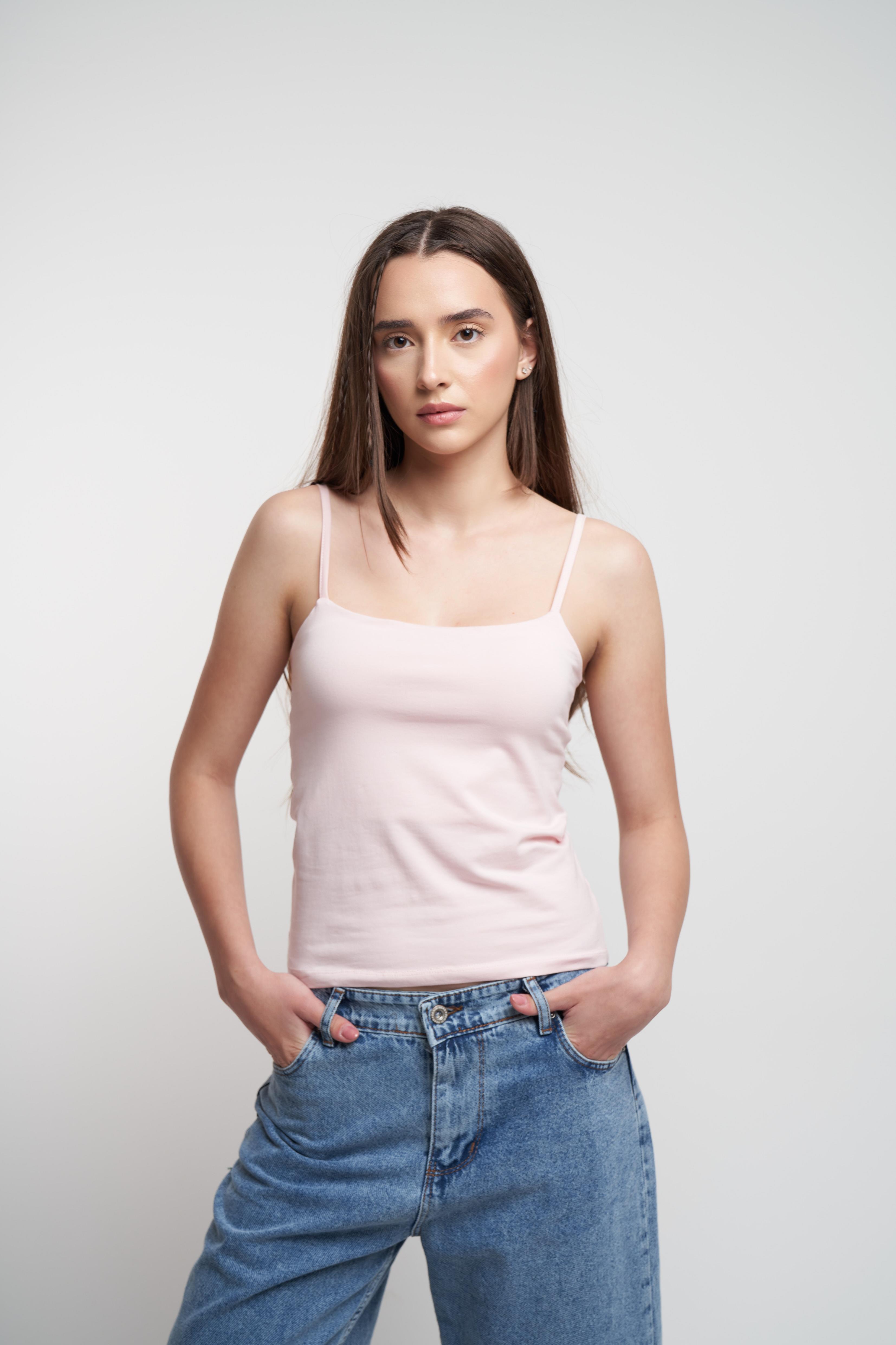 İp Askılı Bluz Toz Pembe