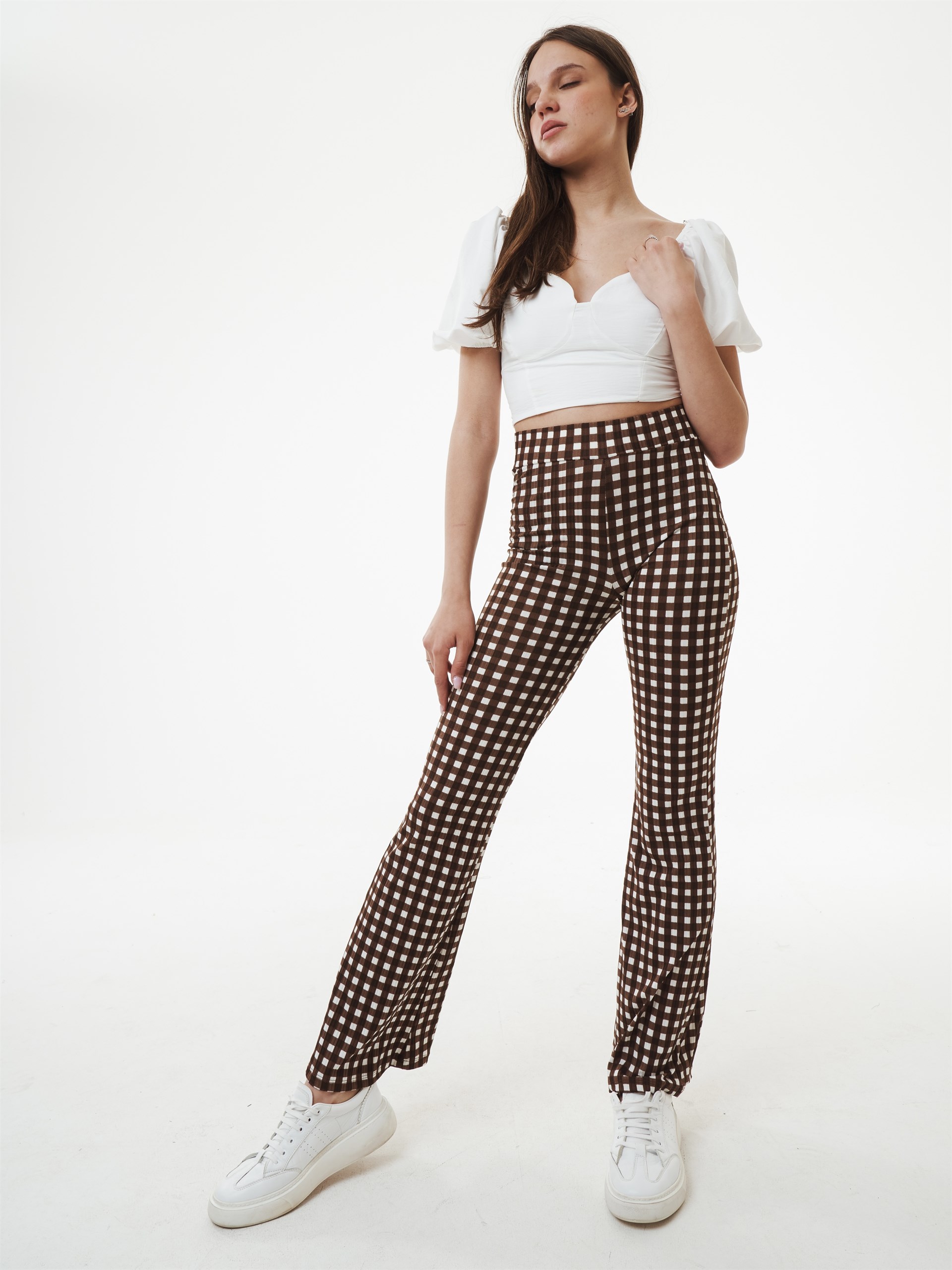 İspanyol Paça Desenli Pantolon