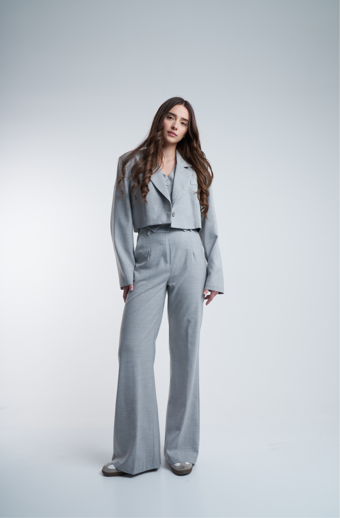 İspanyol Paça Pantolon Gri