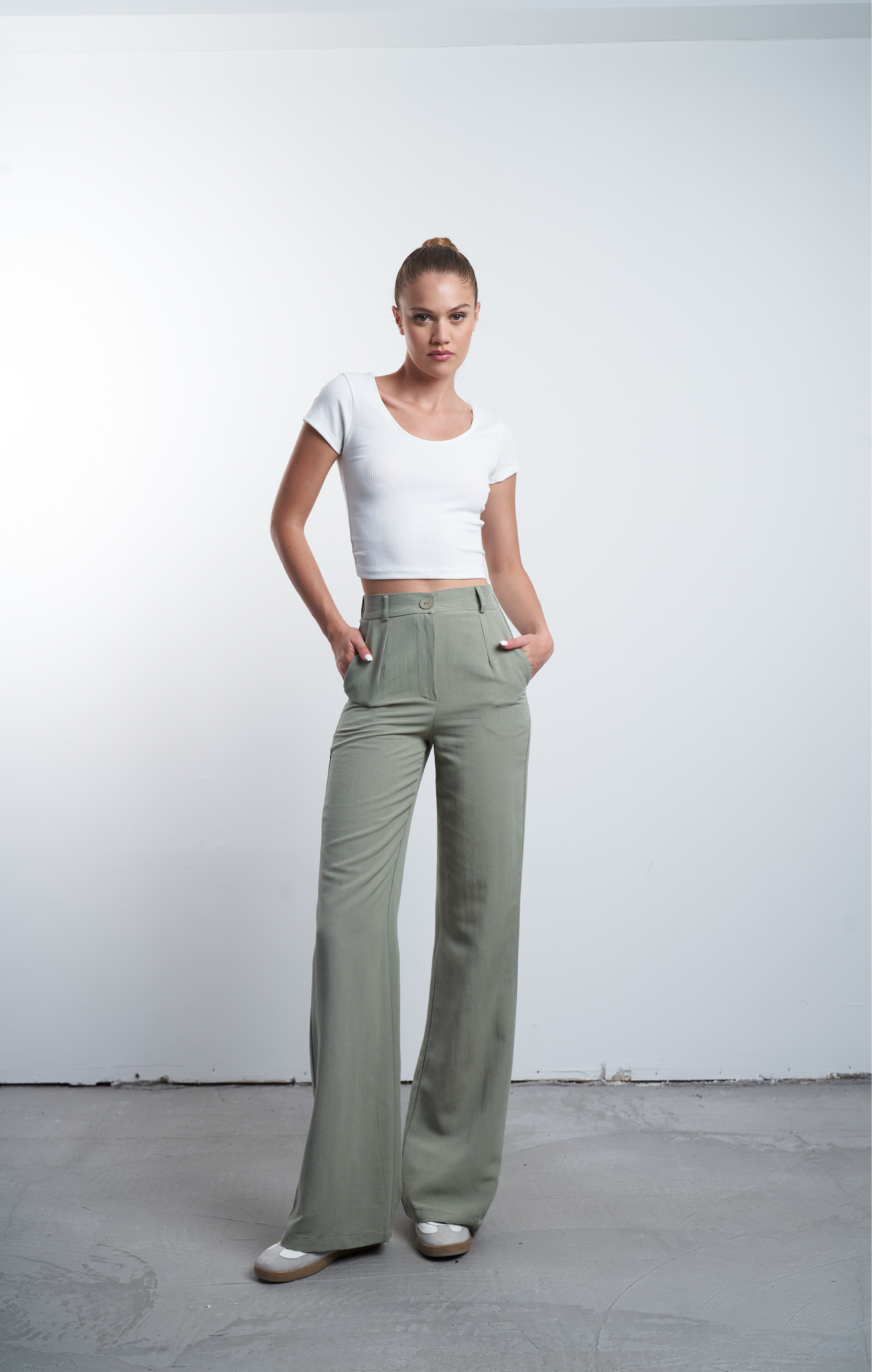 İspanyol Paça Pantolon Haki