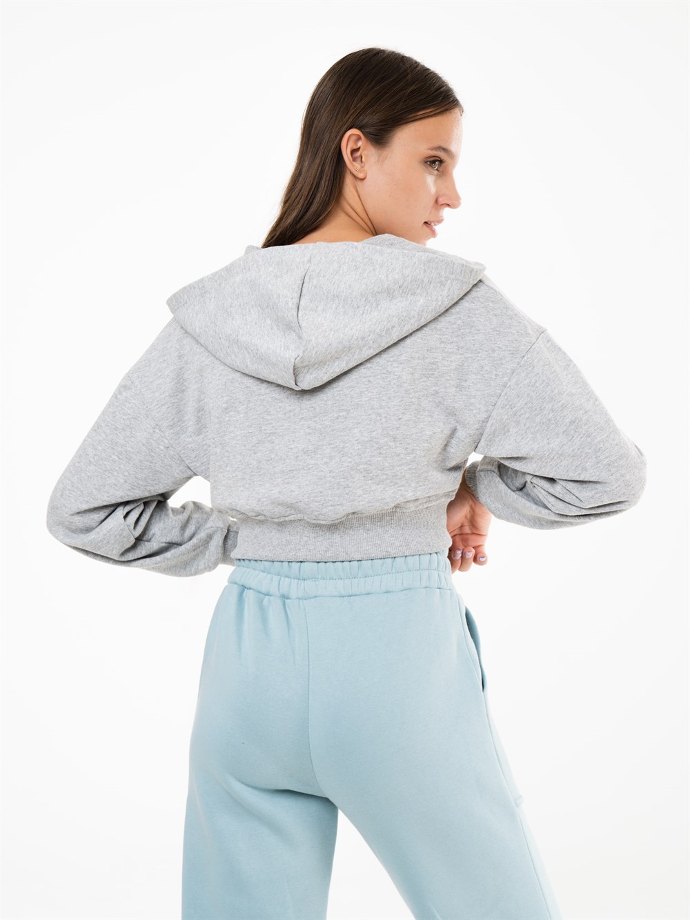 Kapüşonlu Kanguru Cep Sweatshirt Ceket