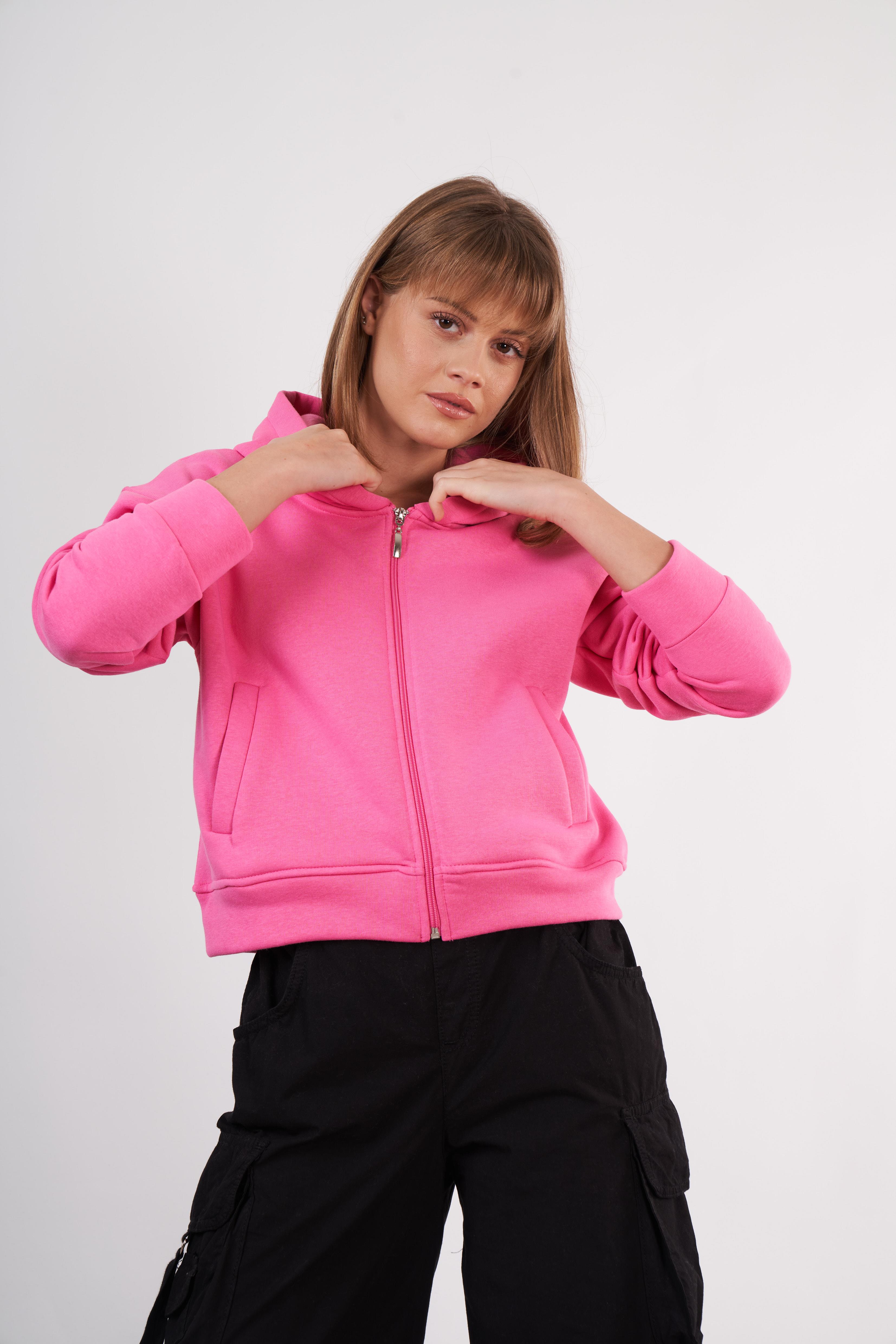 Kapüşonlu Kısa Sweatshirt Ceket