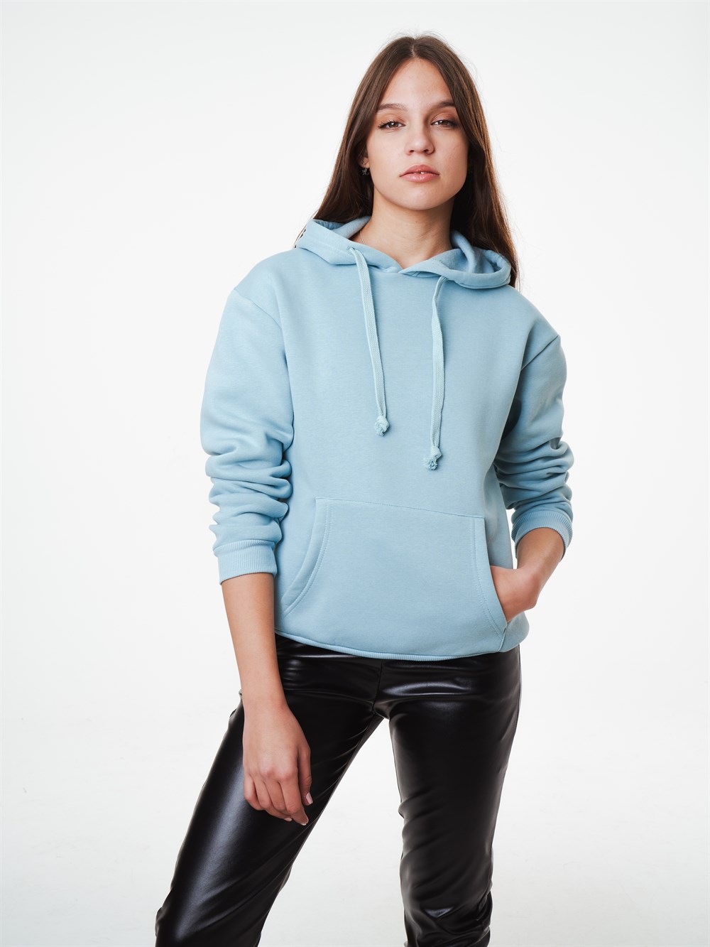 Kapüşonlu Şardonlu Kanguru Cepli Sweatshirt