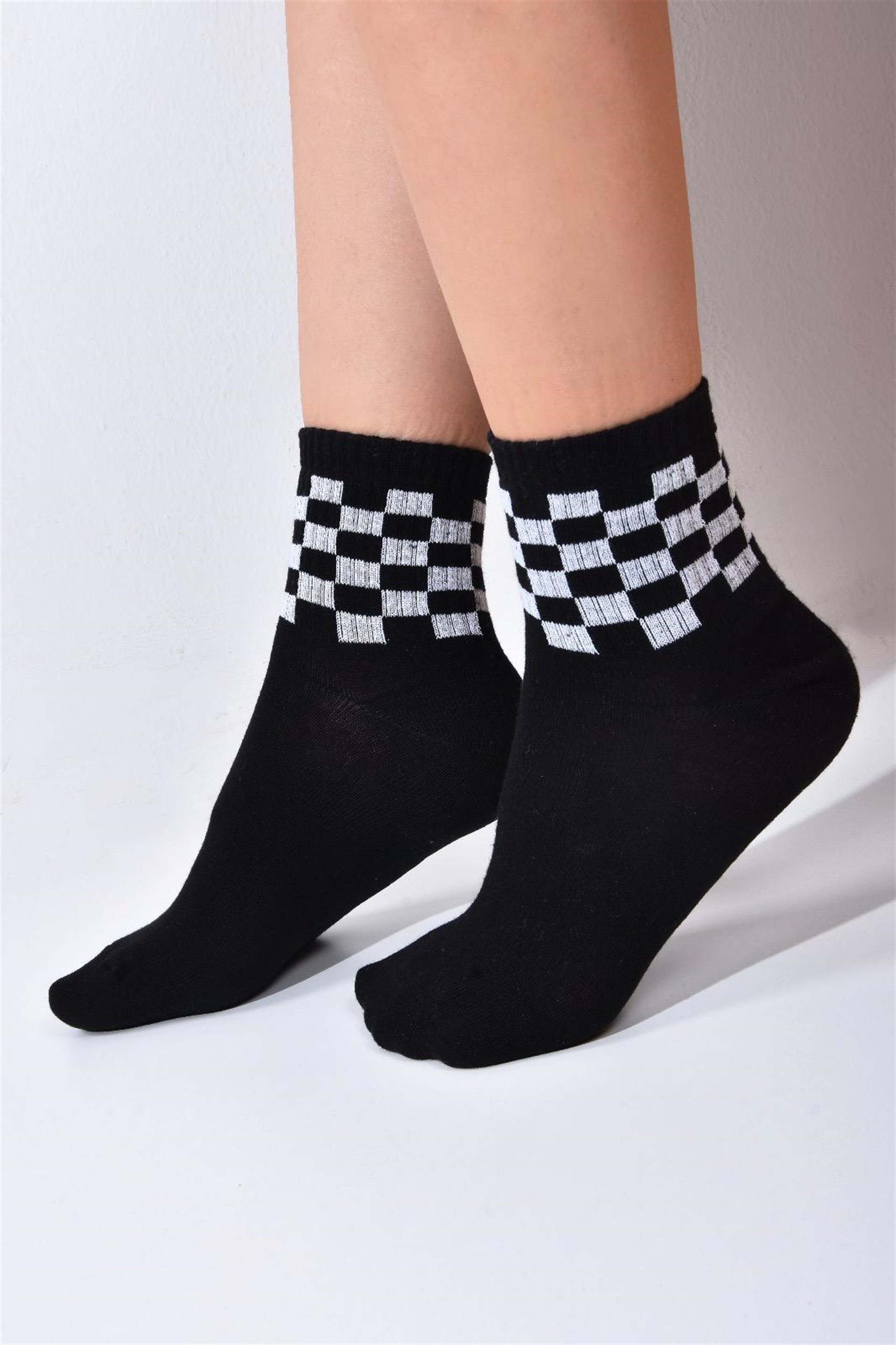 Kareli Kısa Çorap - Ambar Giyim