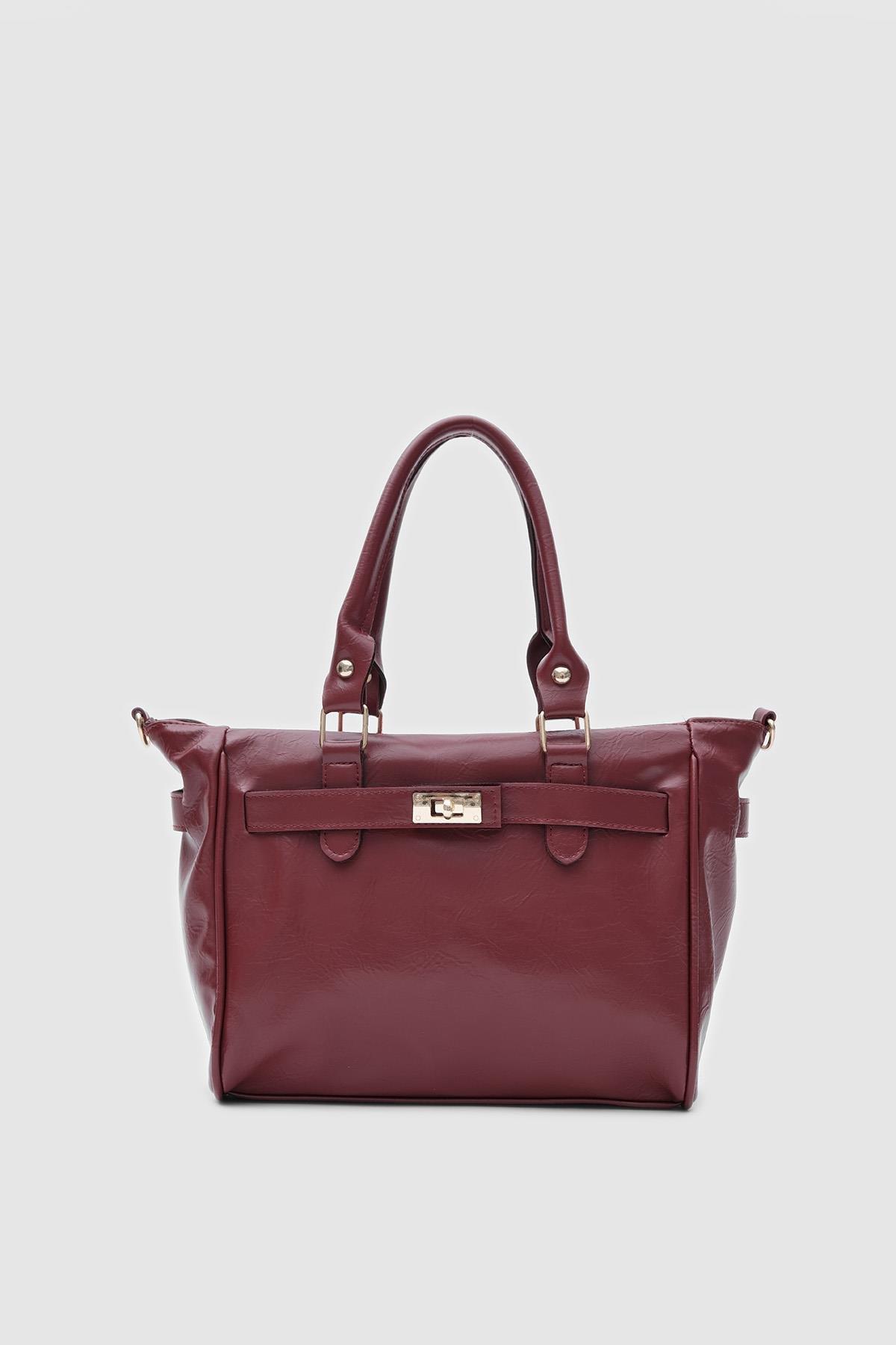 Kelly Vintage Omuz Çantası Bordo