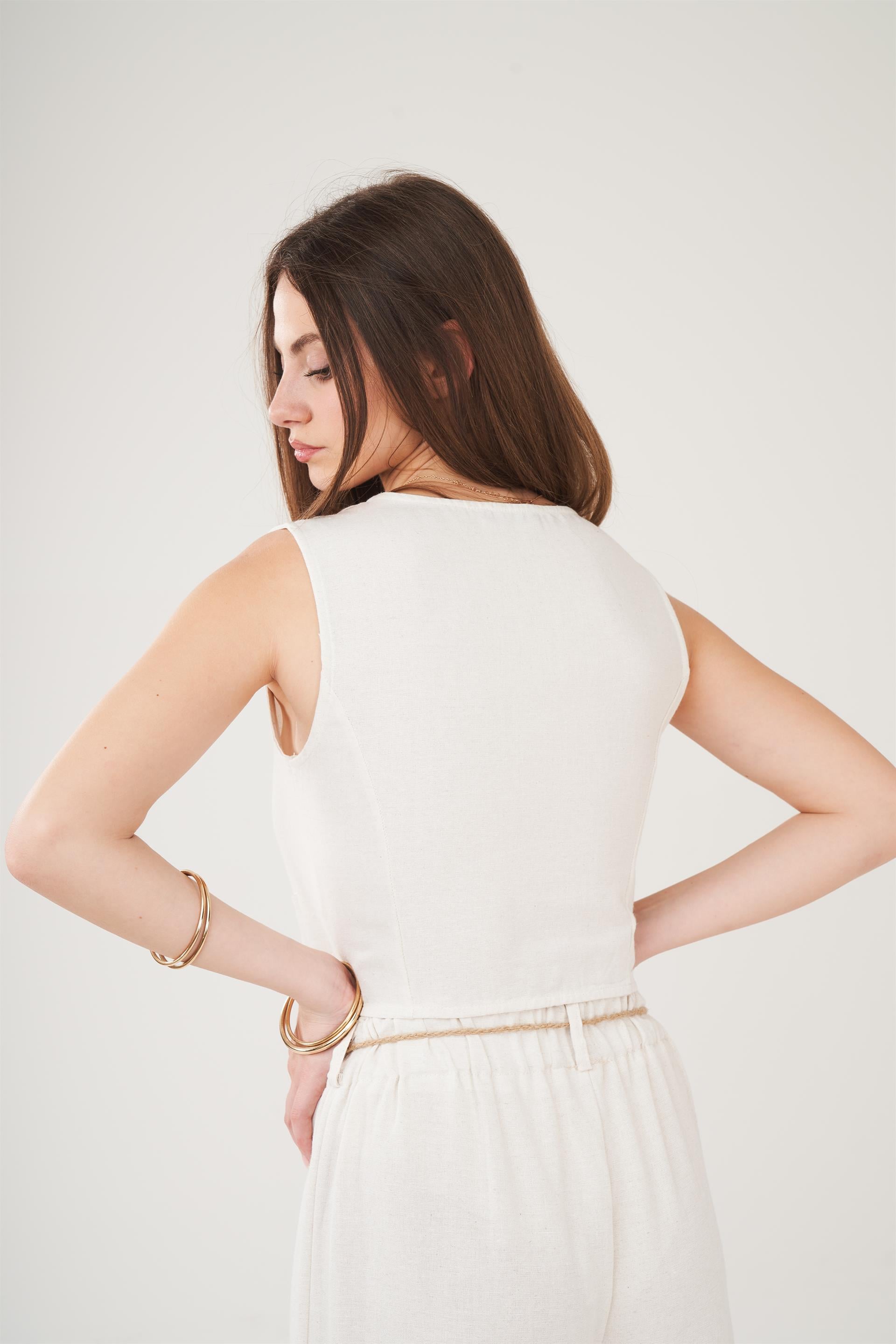 Keten Crop Yelek