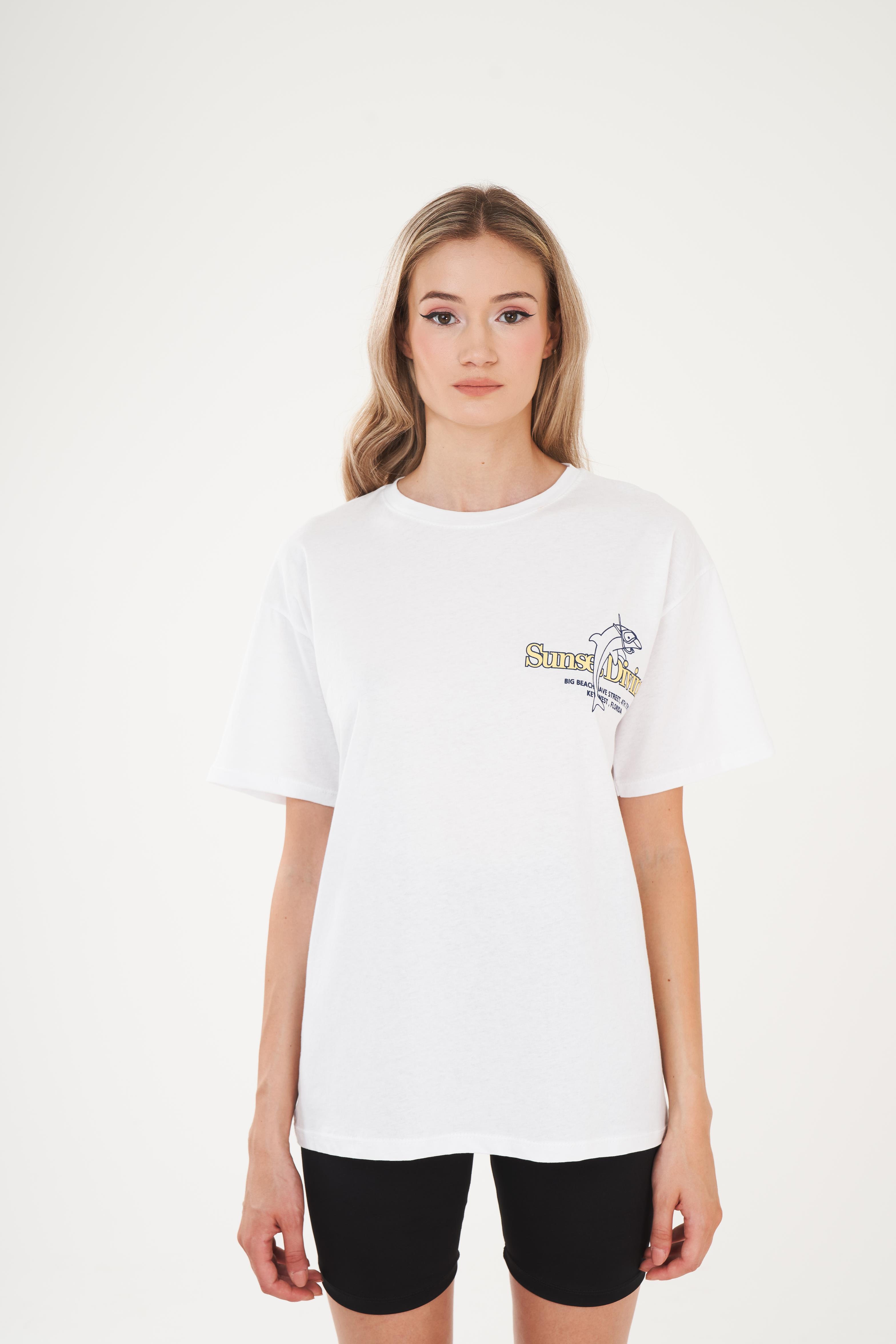 Key West Coast Baskılı T-shirt