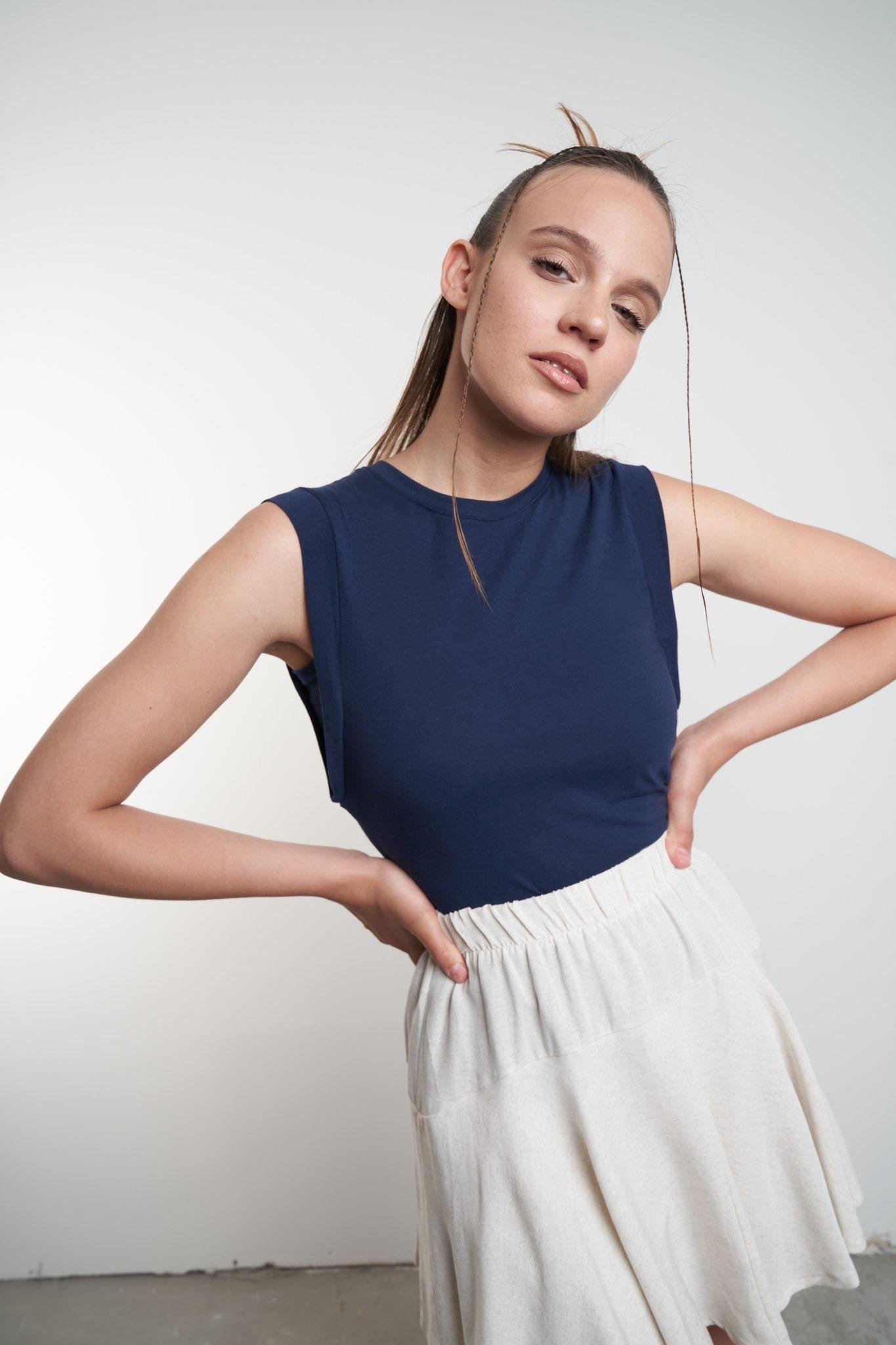 Kolsuz T-shirt Lacivert