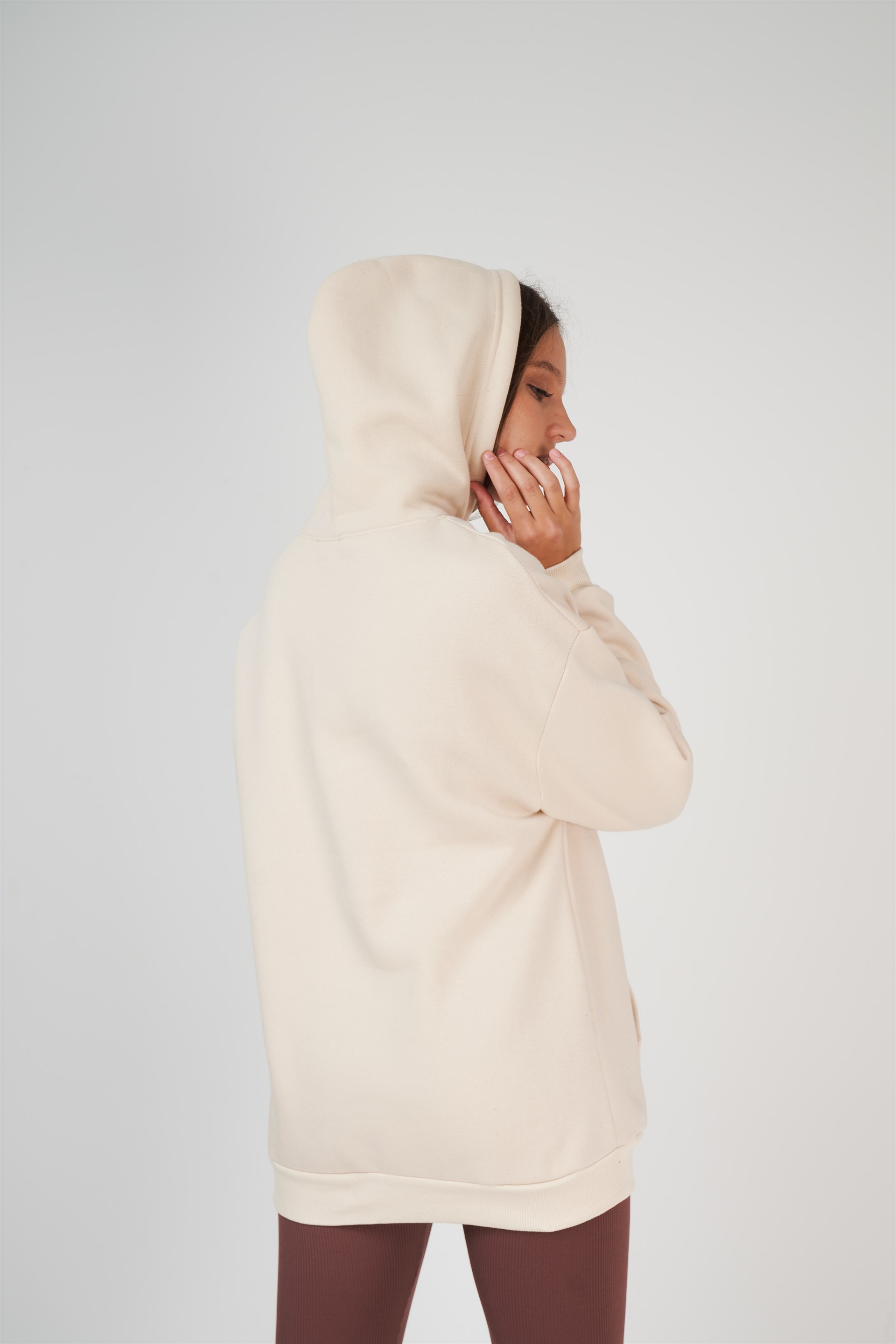Kuru Kafa Baskılı Oversize Sweatshirt