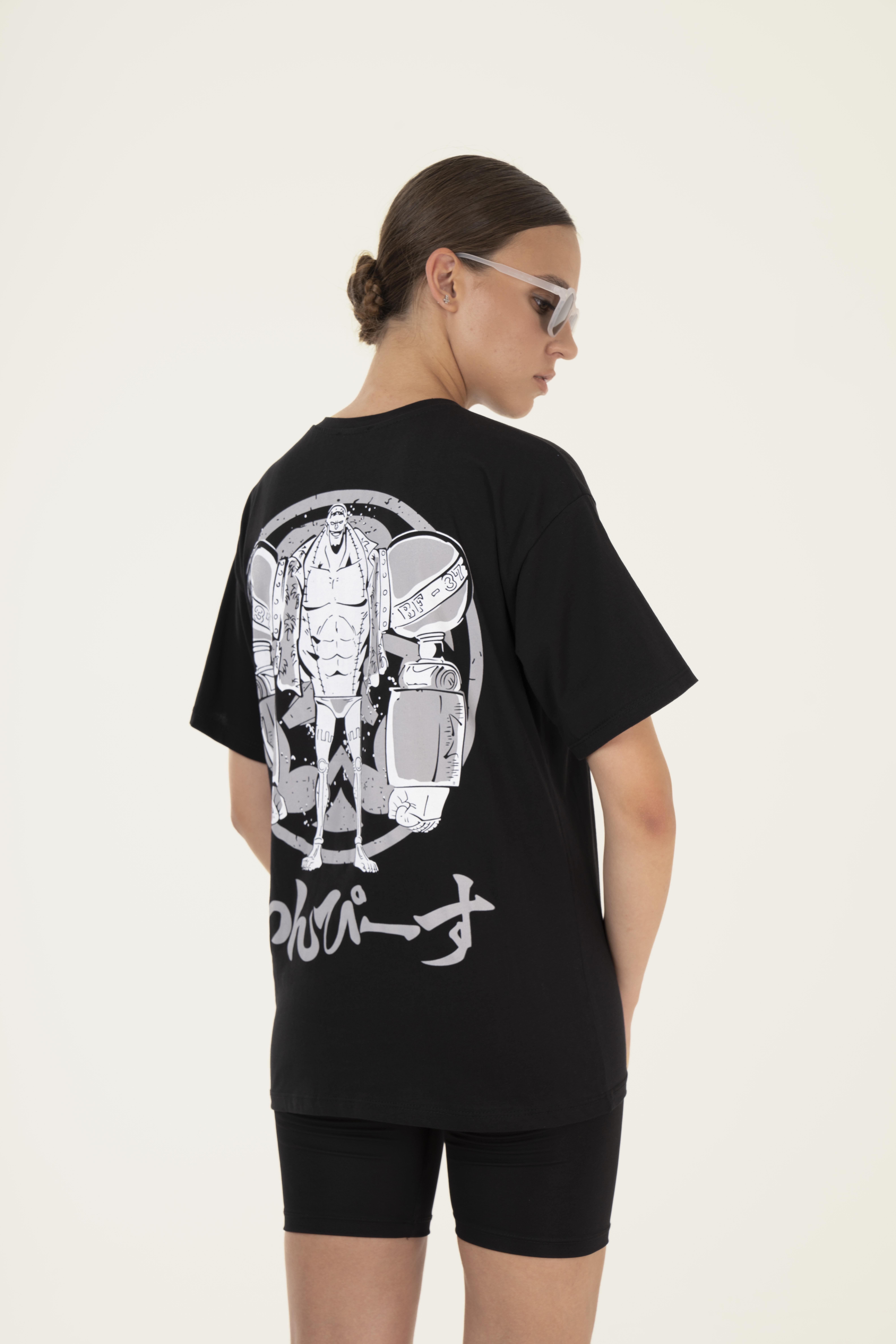 Nepıece Yazı Sırt Anime Baskılı Tshirt