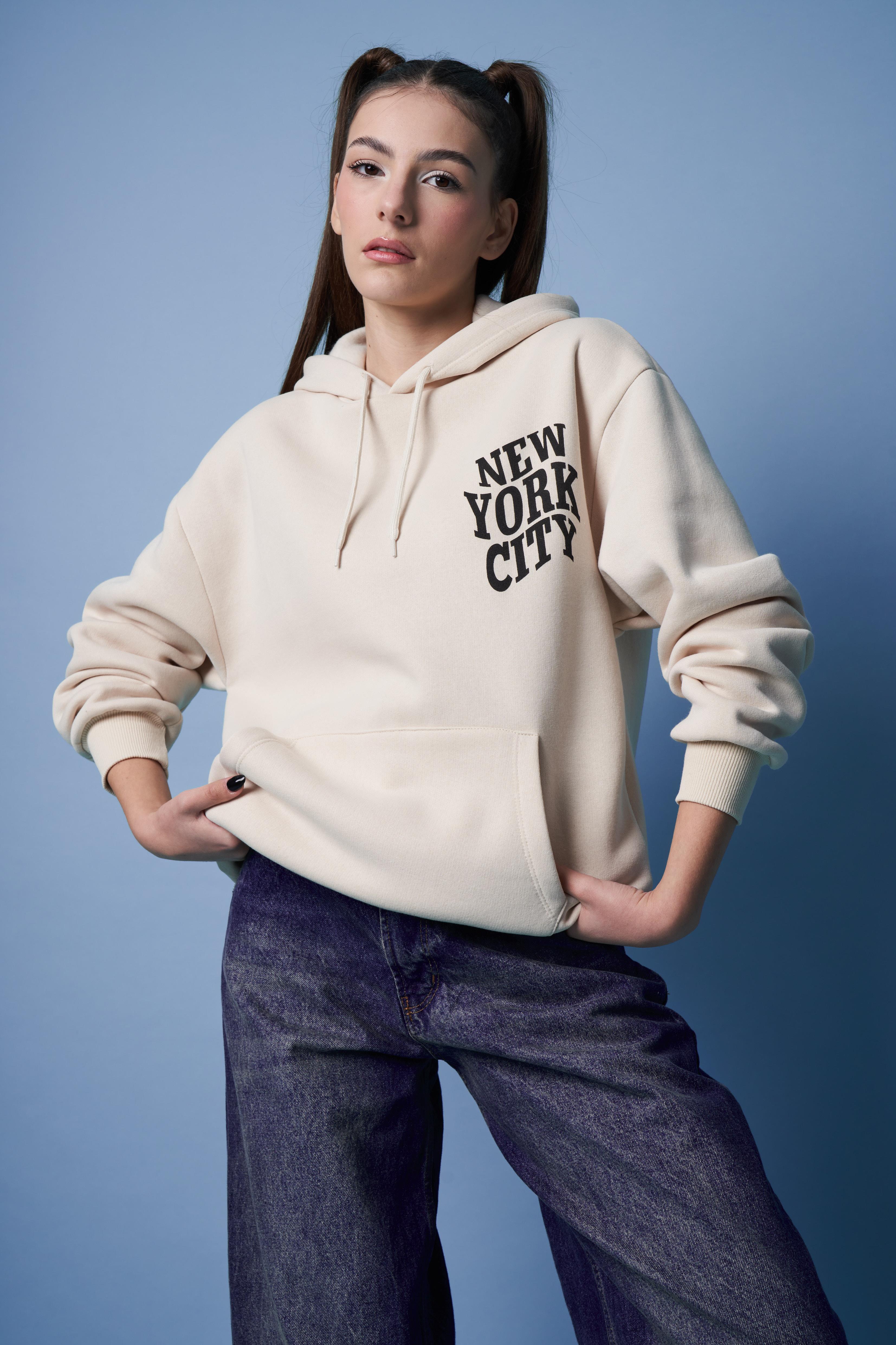 New York City Yazı Baskılı Sweatshirt