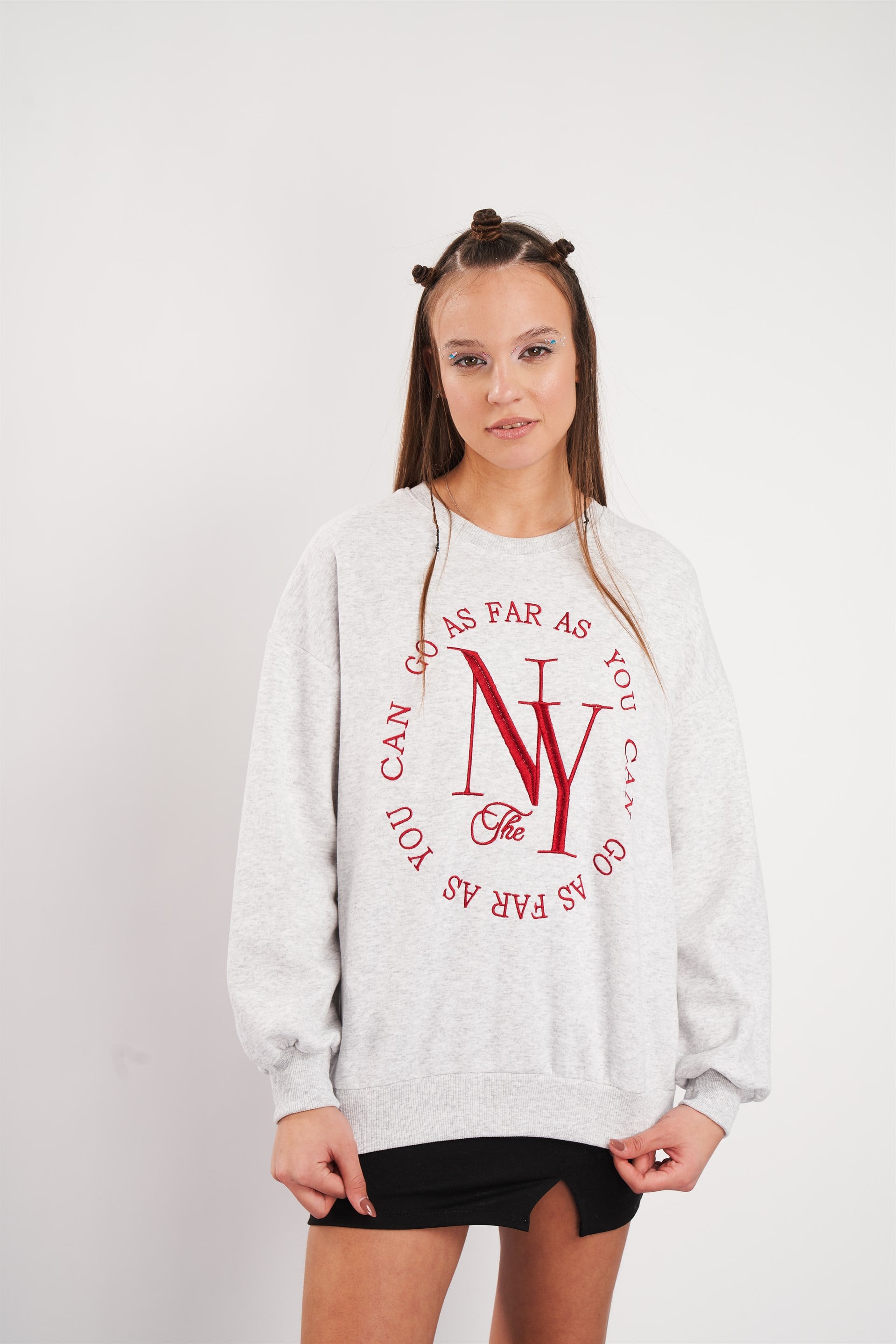 NY Nakış Baskılı Sweatshirt