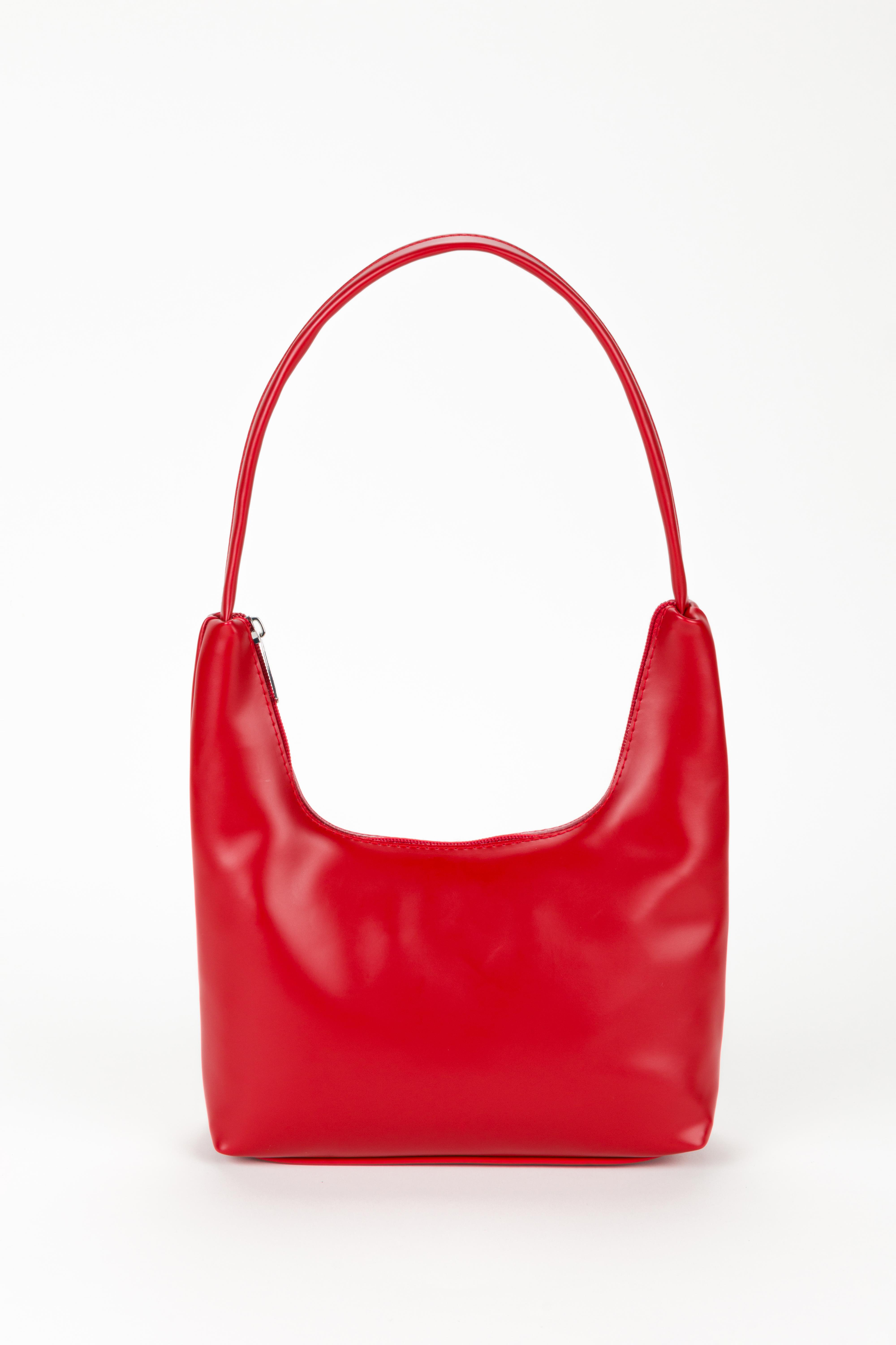 Oval Baget Çanta Kırmızı