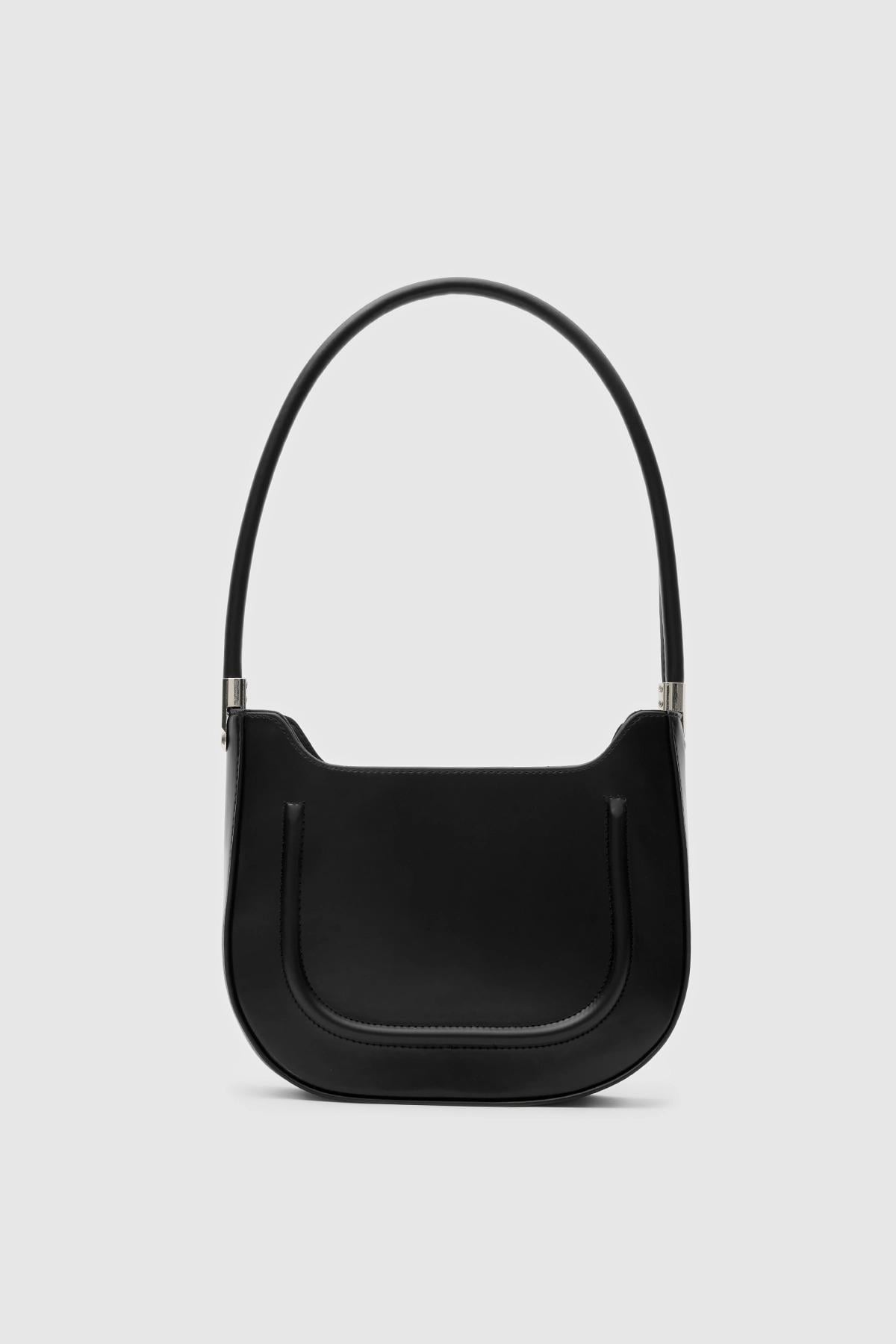 Oval Baget Çanta Siyah