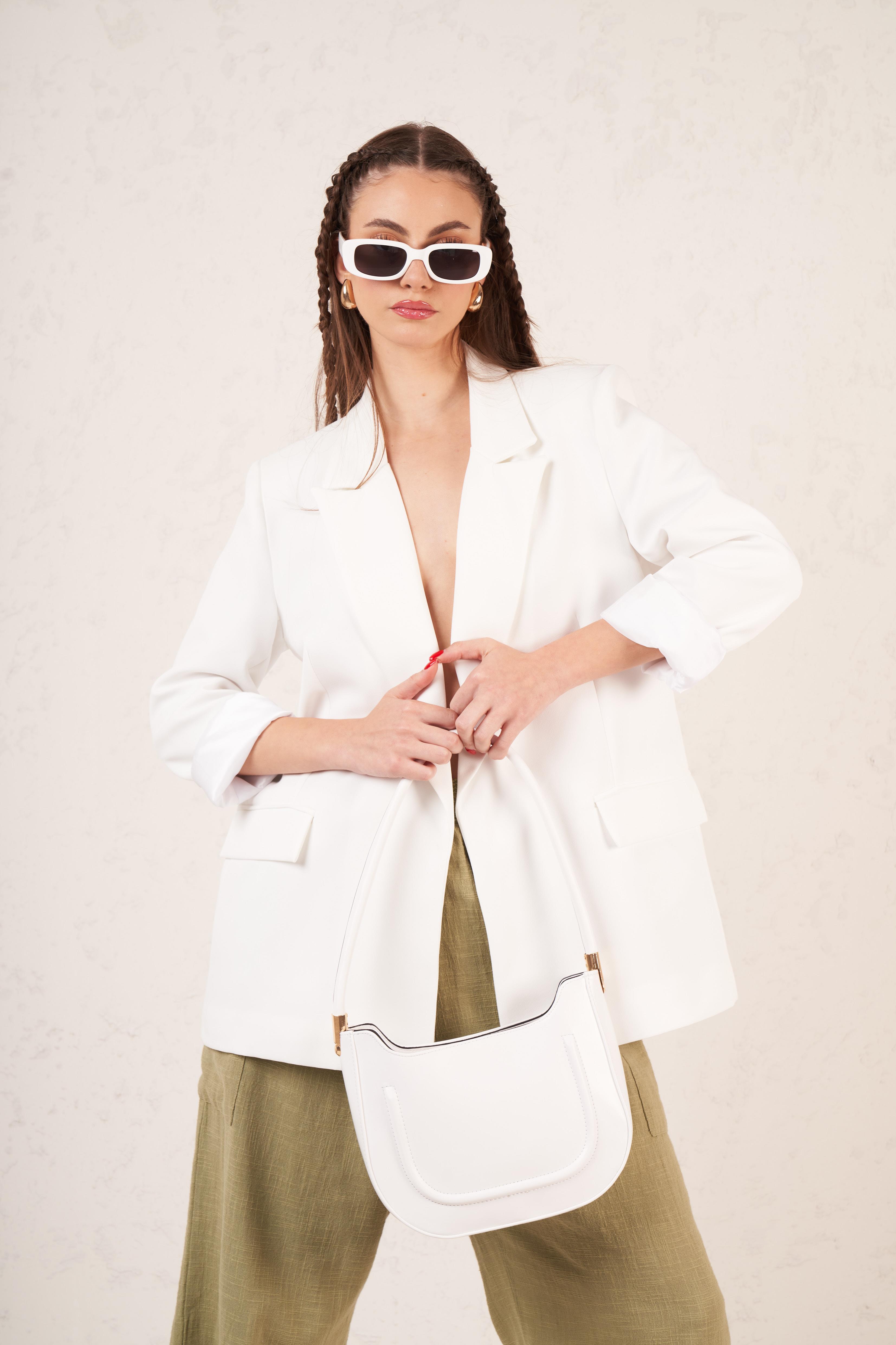 Oversize Blazer Ceket Ekru