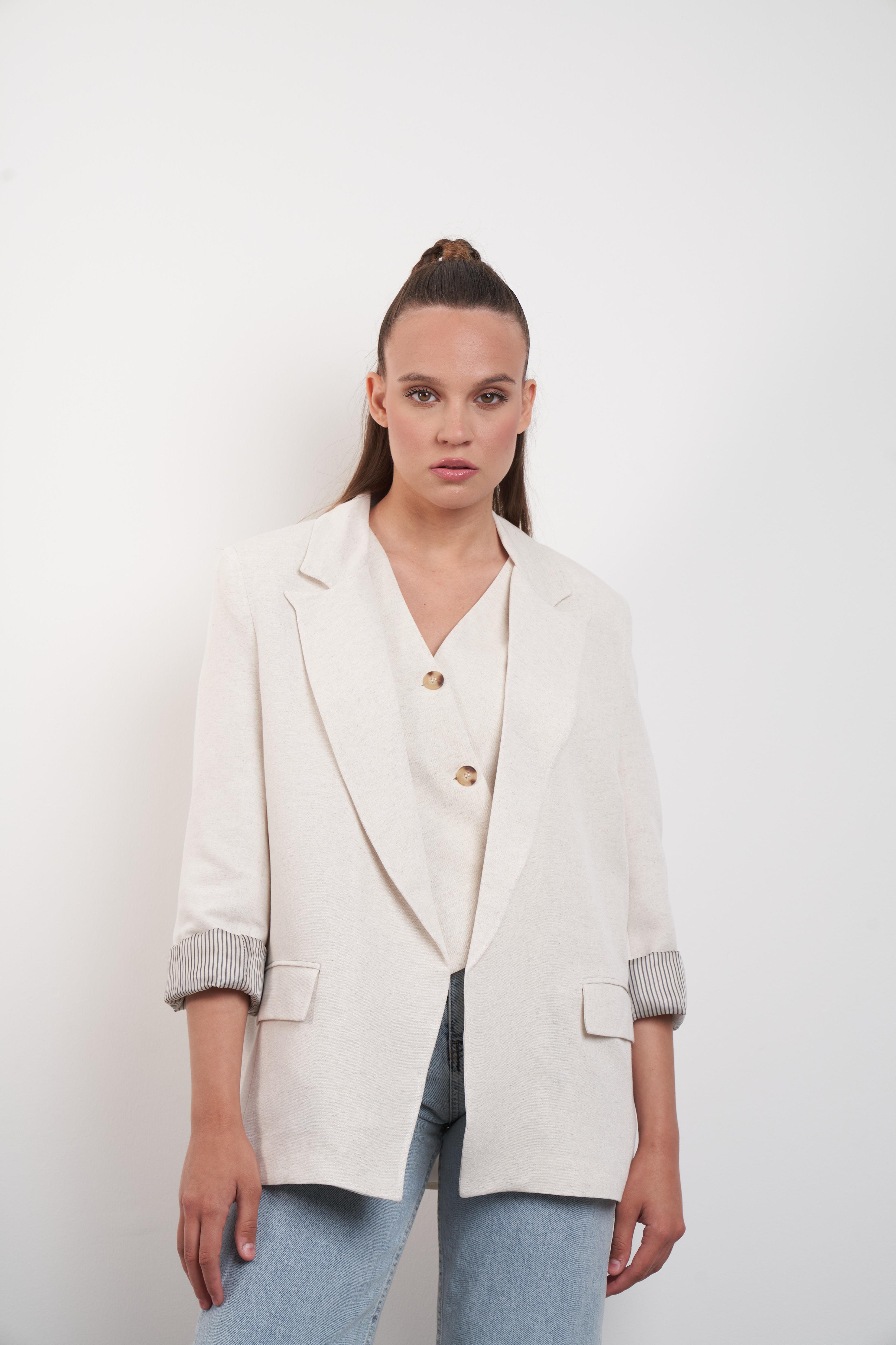 Oversize Blazer Ceket Natural