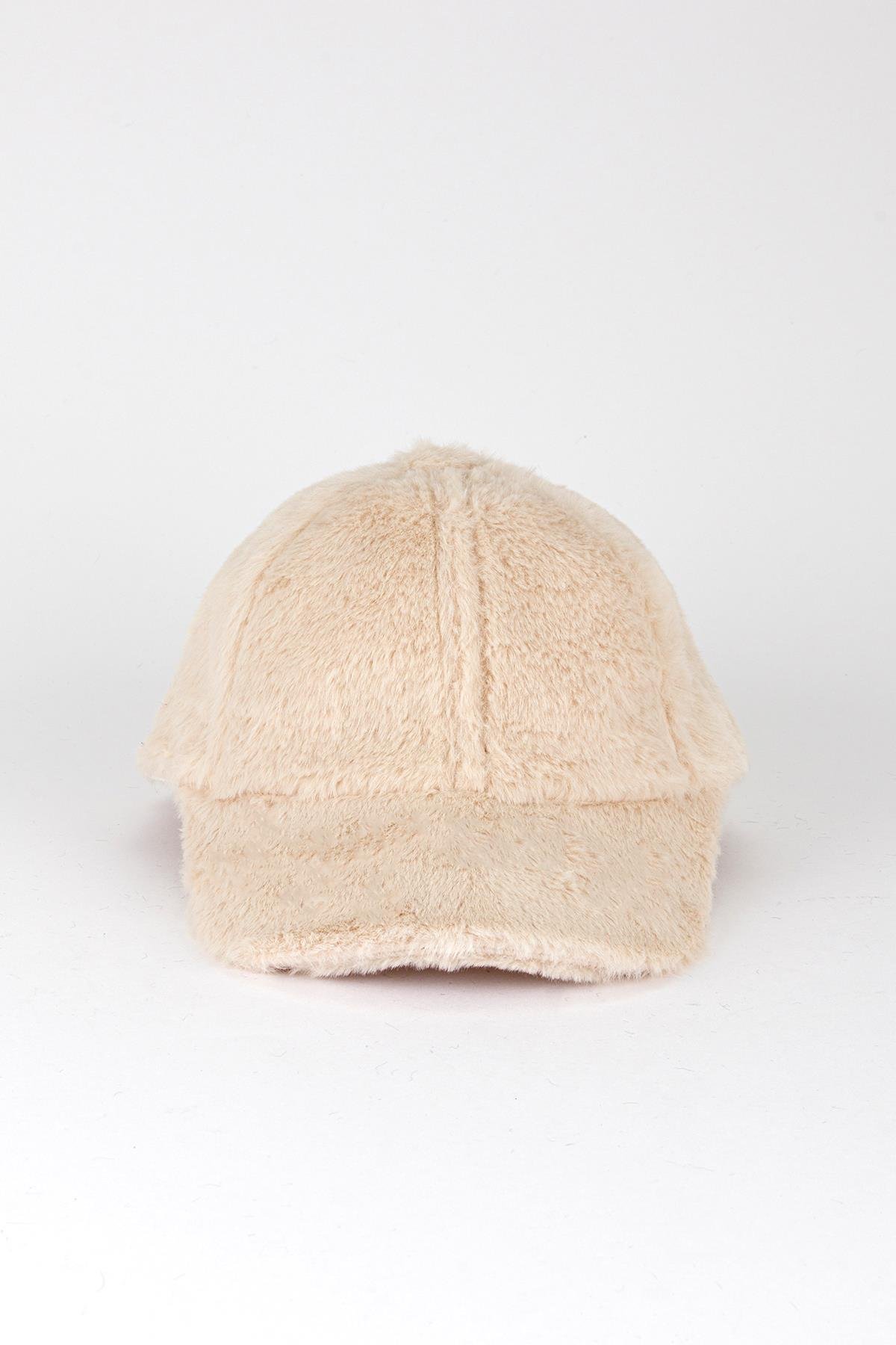 Peluş Şapka Bej