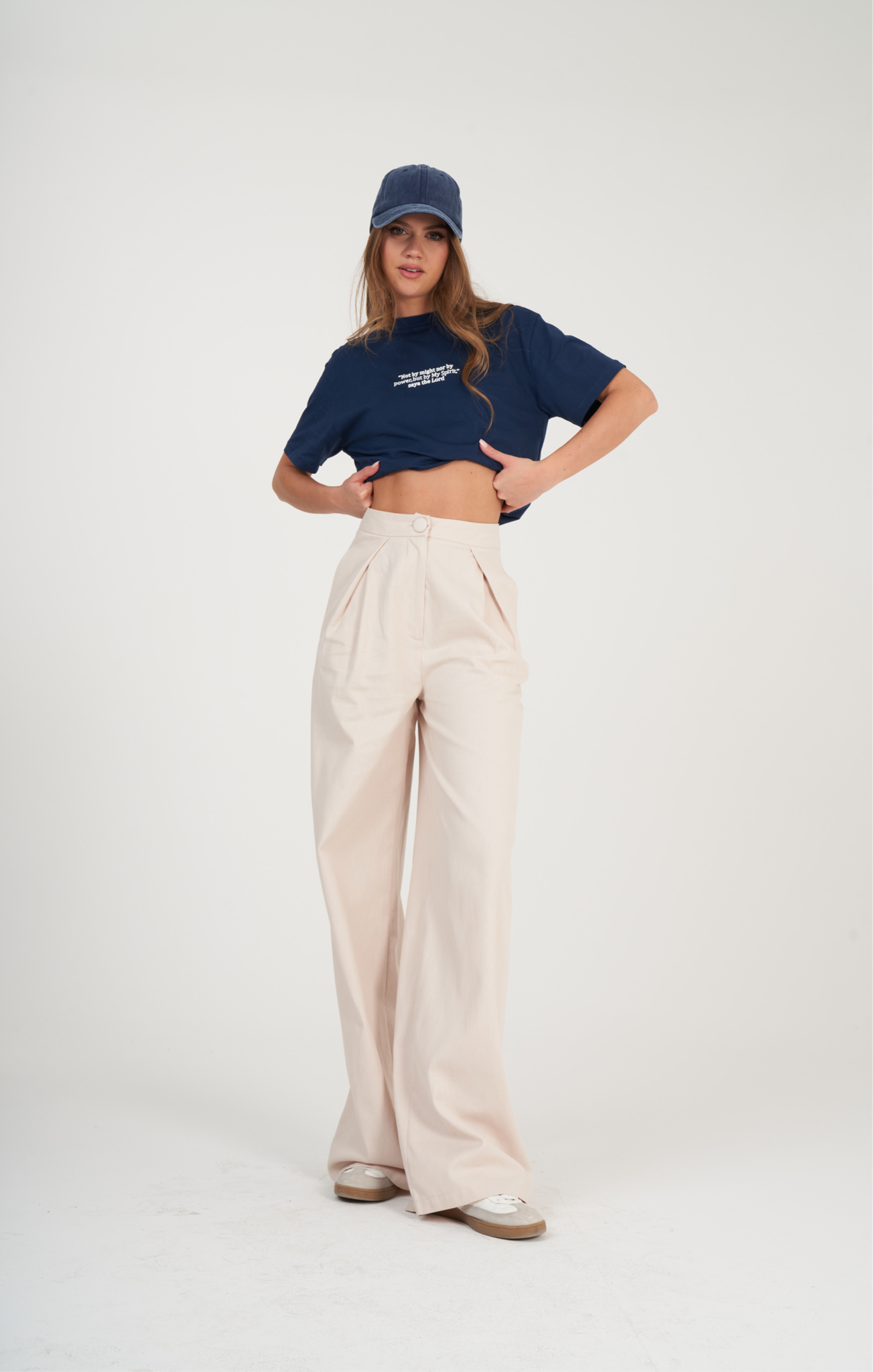 Pile Detaylı Relax Fit Pantolon Taş
