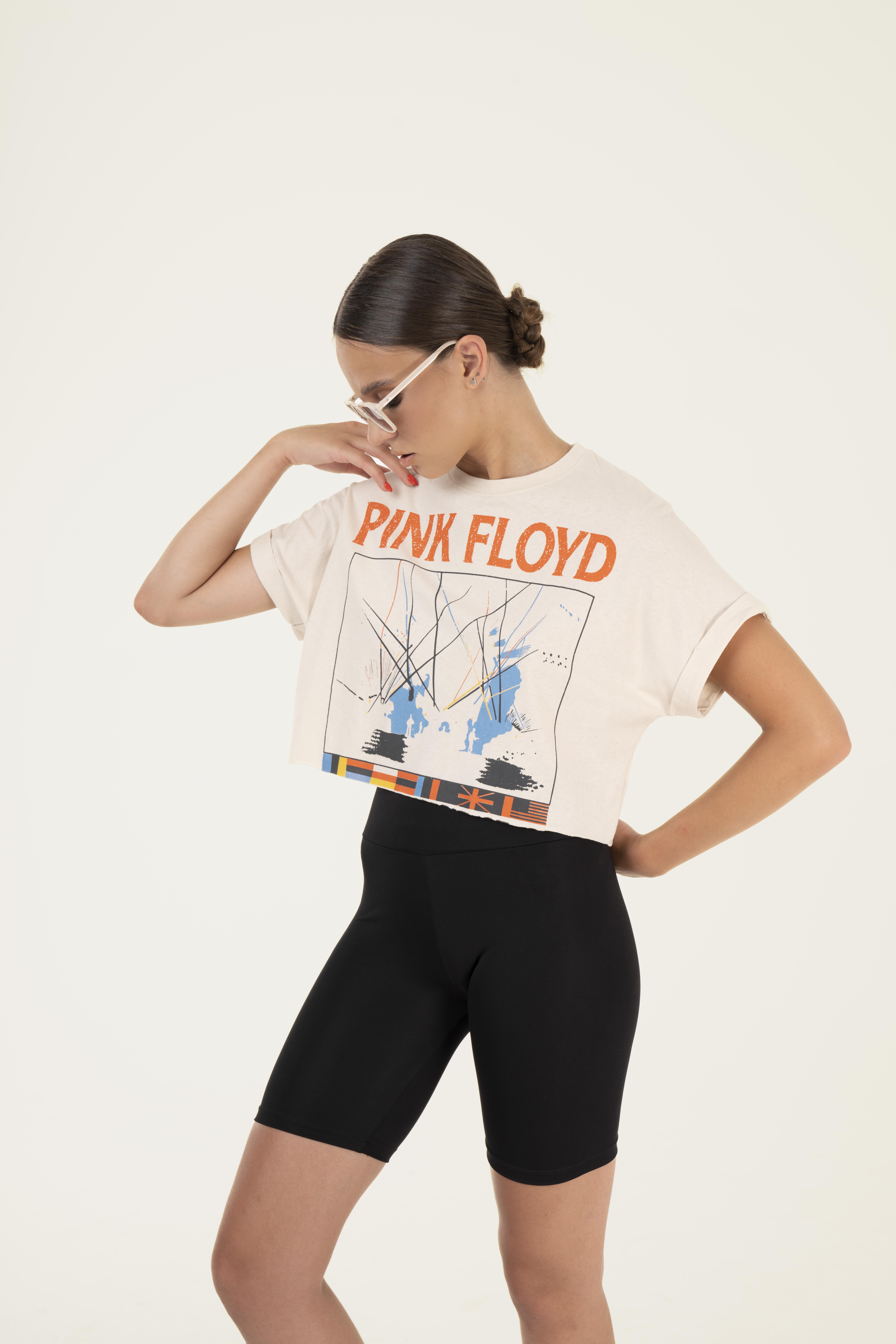Pink Floyd Baskılı Kısa T-shirt
