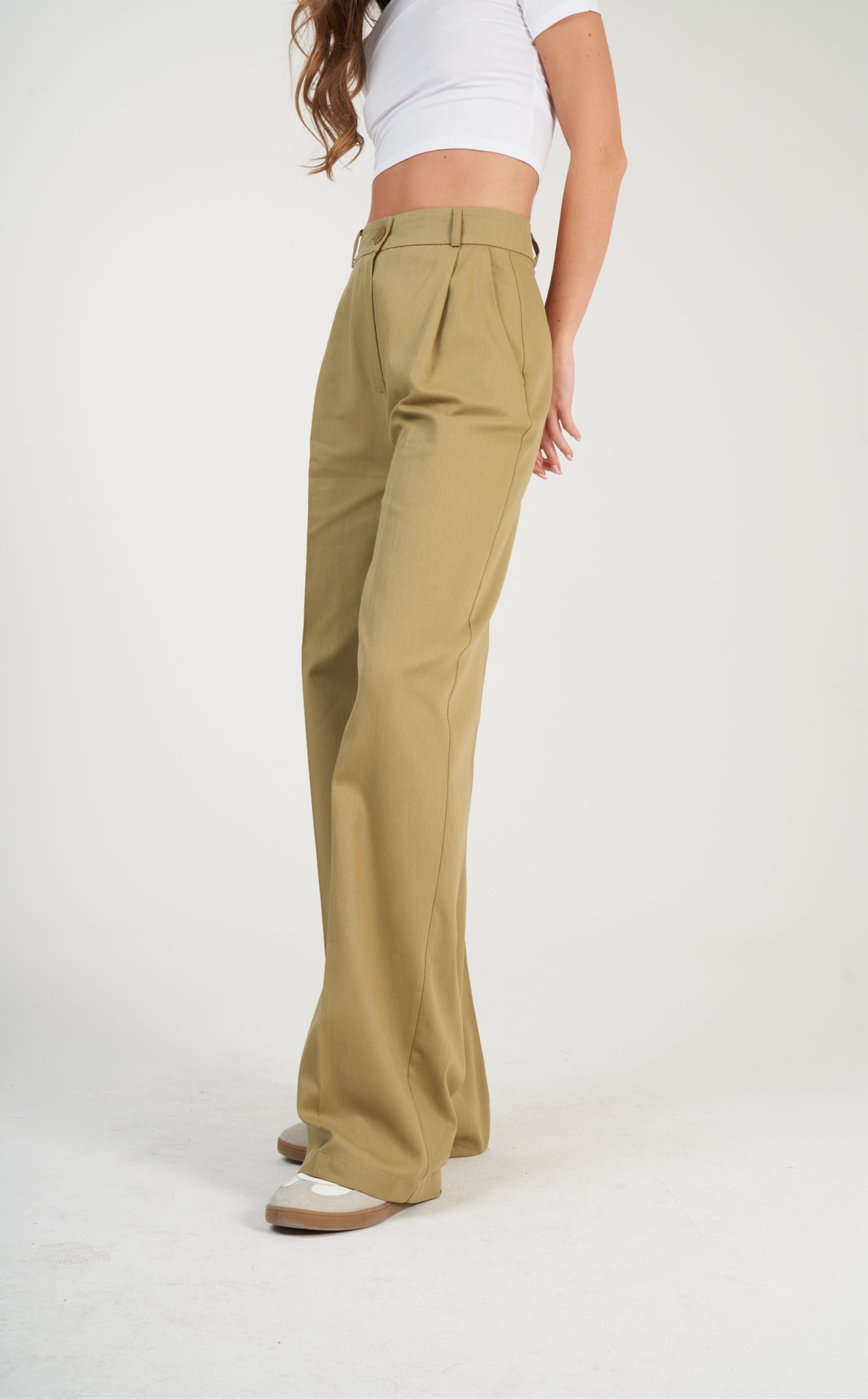 Relax Fit Gabardin Pantolon Haki