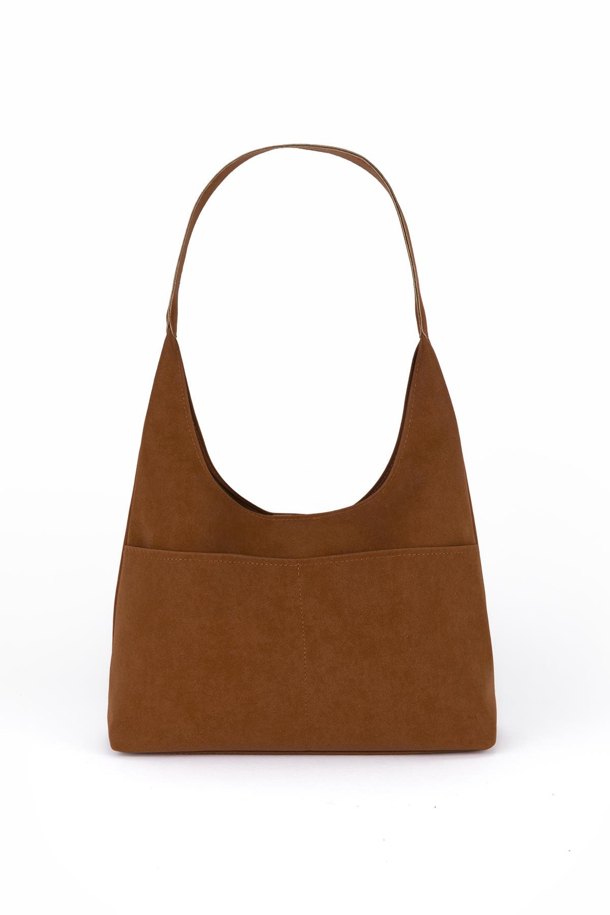 Salaş Süet Omuz Çantası Taba