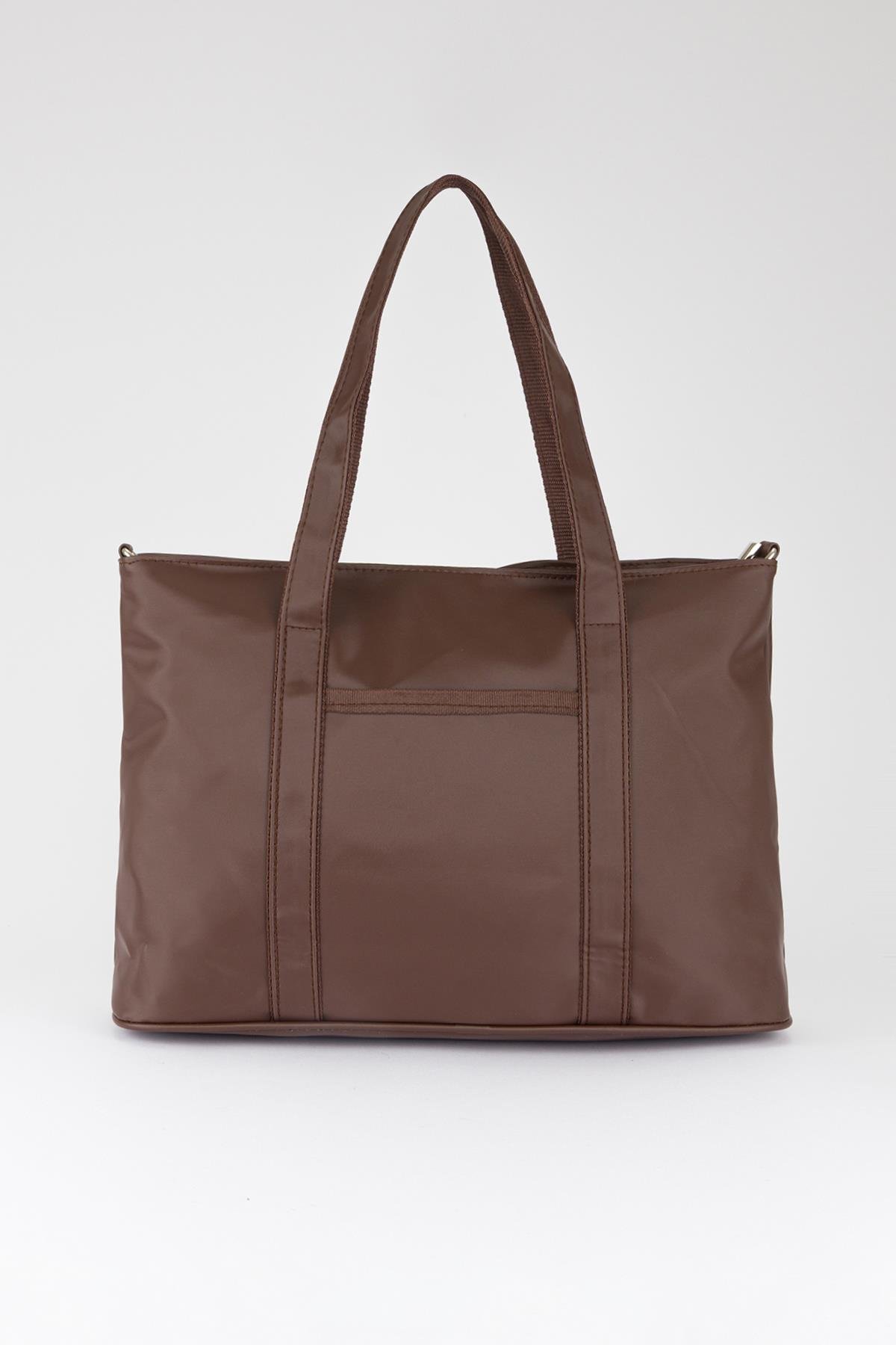 Saten Omuz Çantası Kahve