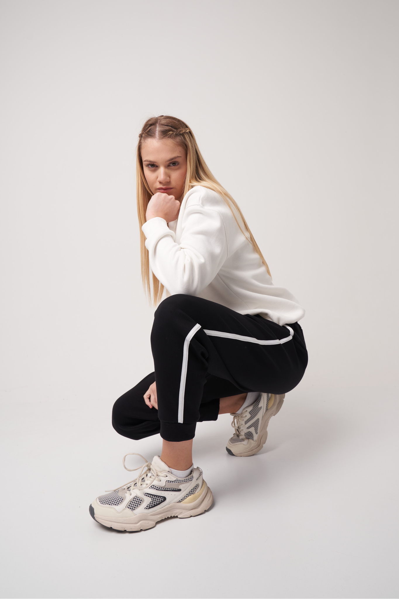 Şerit Detaylı Eşofman Altı Siyah