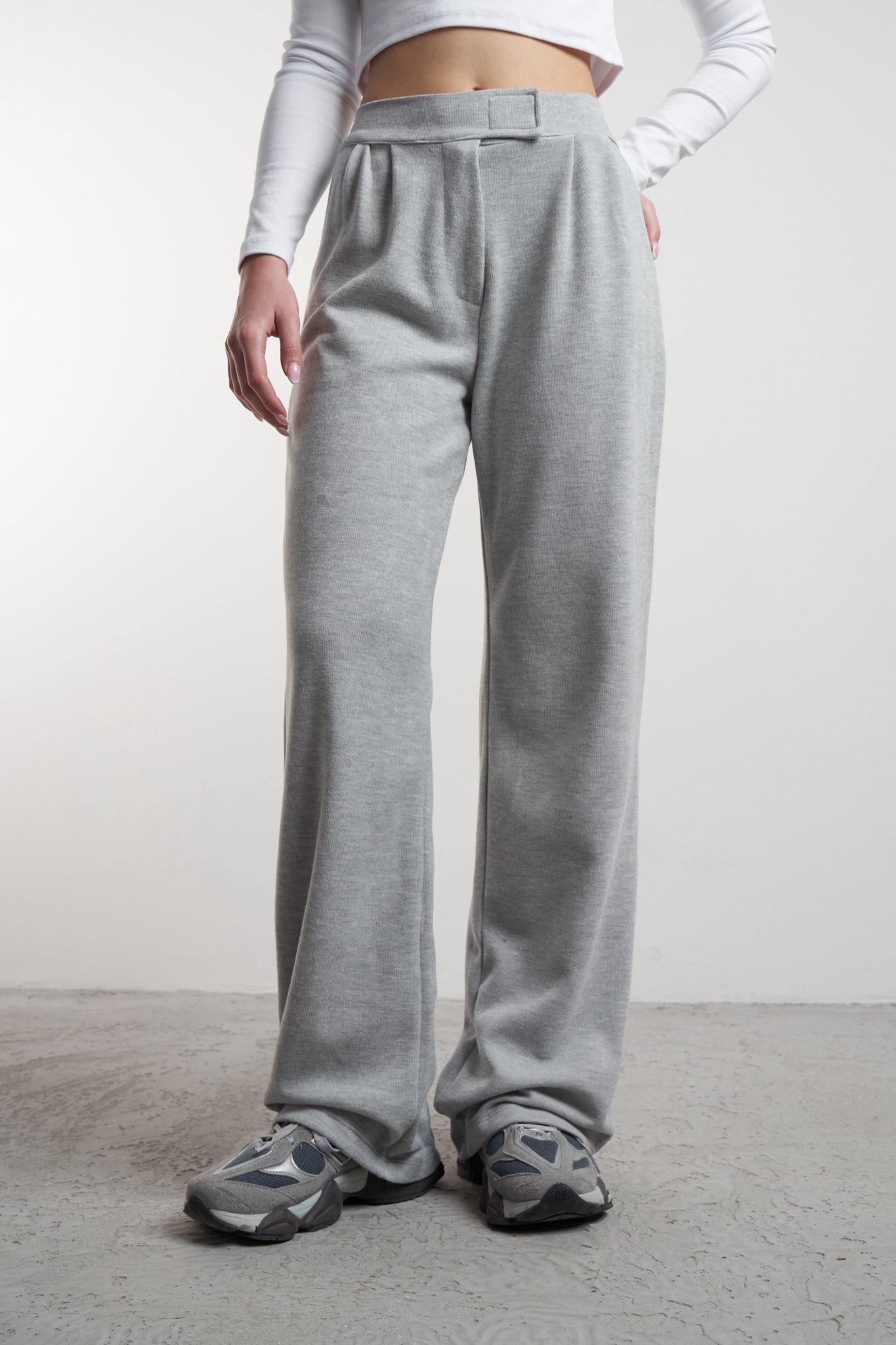 Triko Bol Paça Pantolon Gri