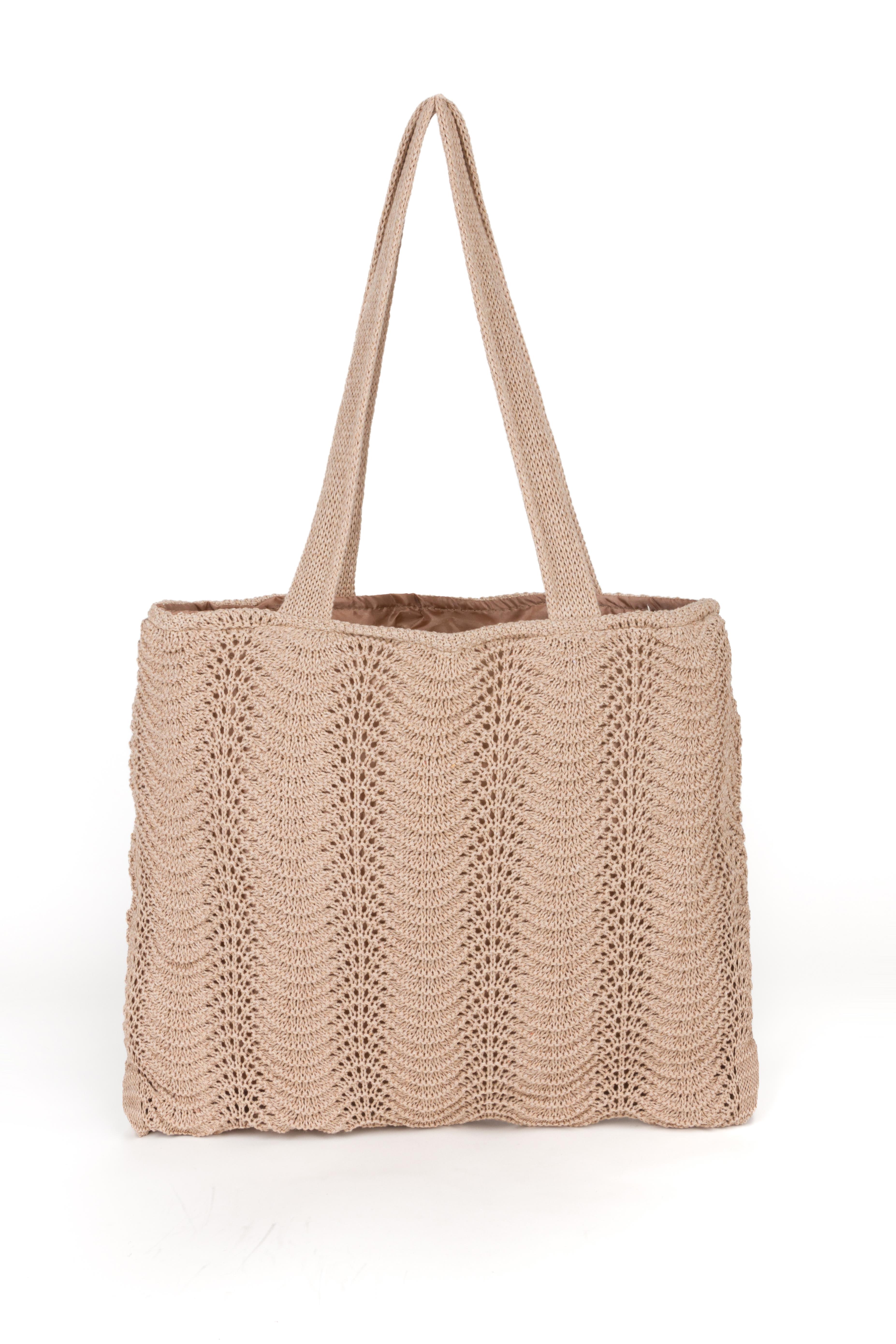 Triko Salaş Çanta Bej