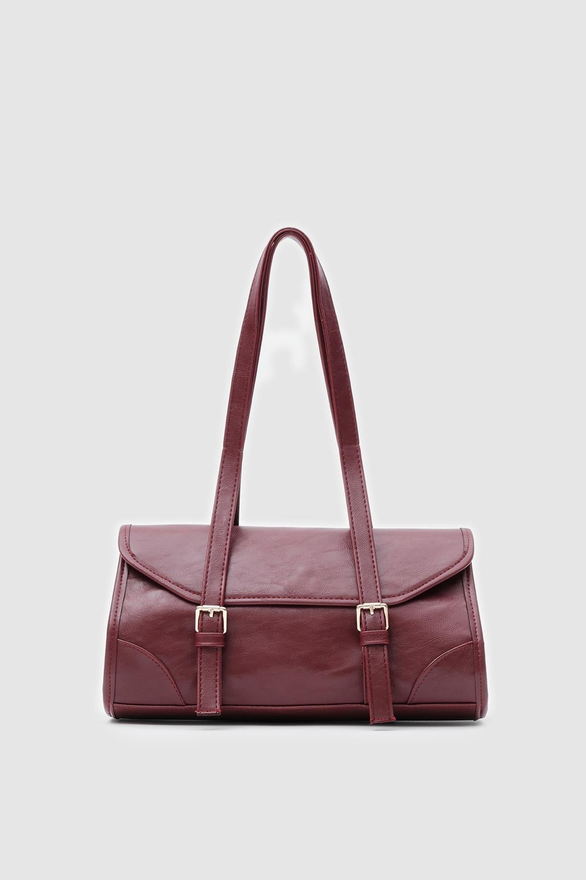 Vintage Baget Çanta Bordo