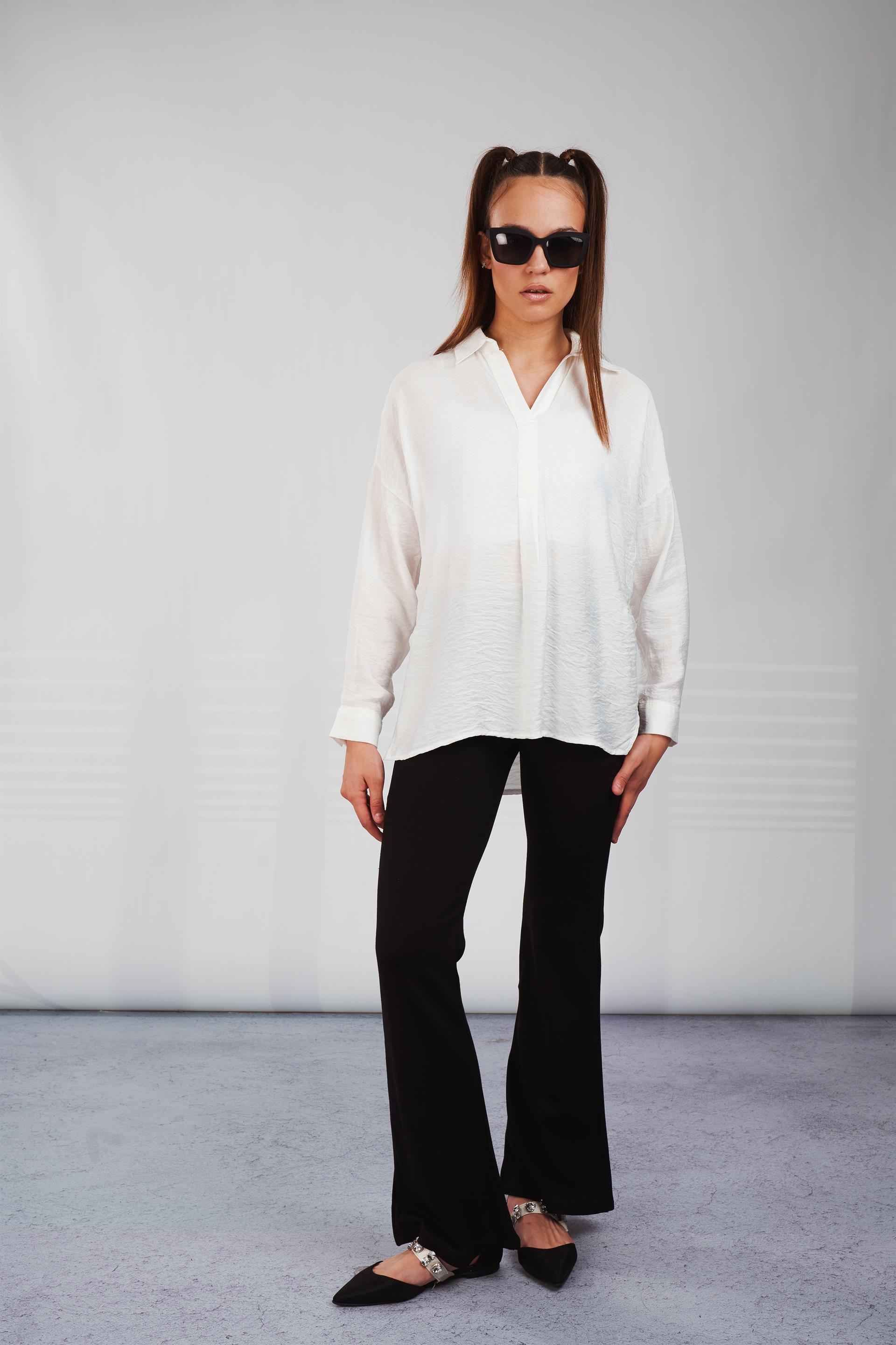 Yakalı Bodrum Kumaş Gömlek