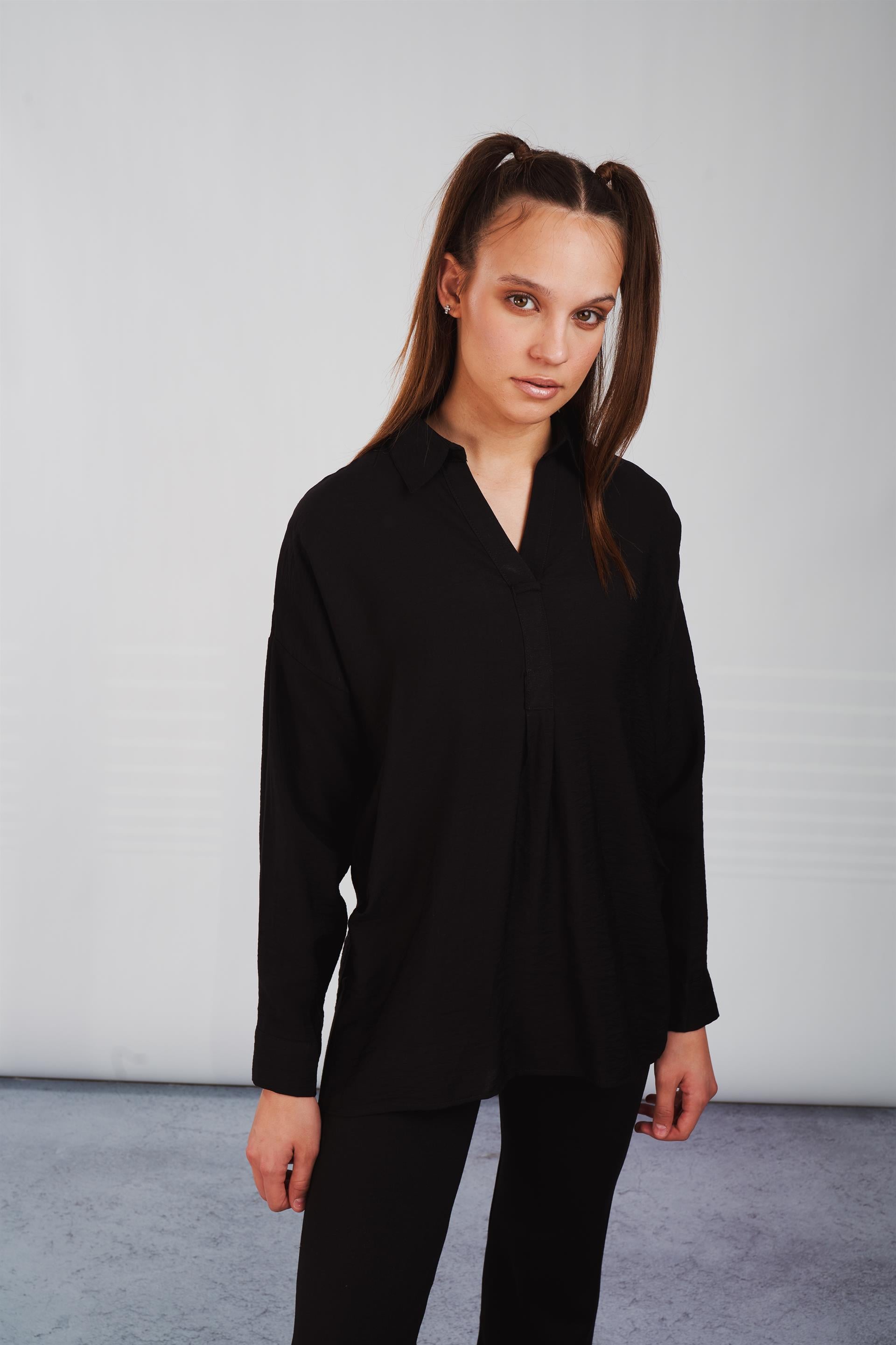 Yakalı Bodrum Kumaş Gömlek