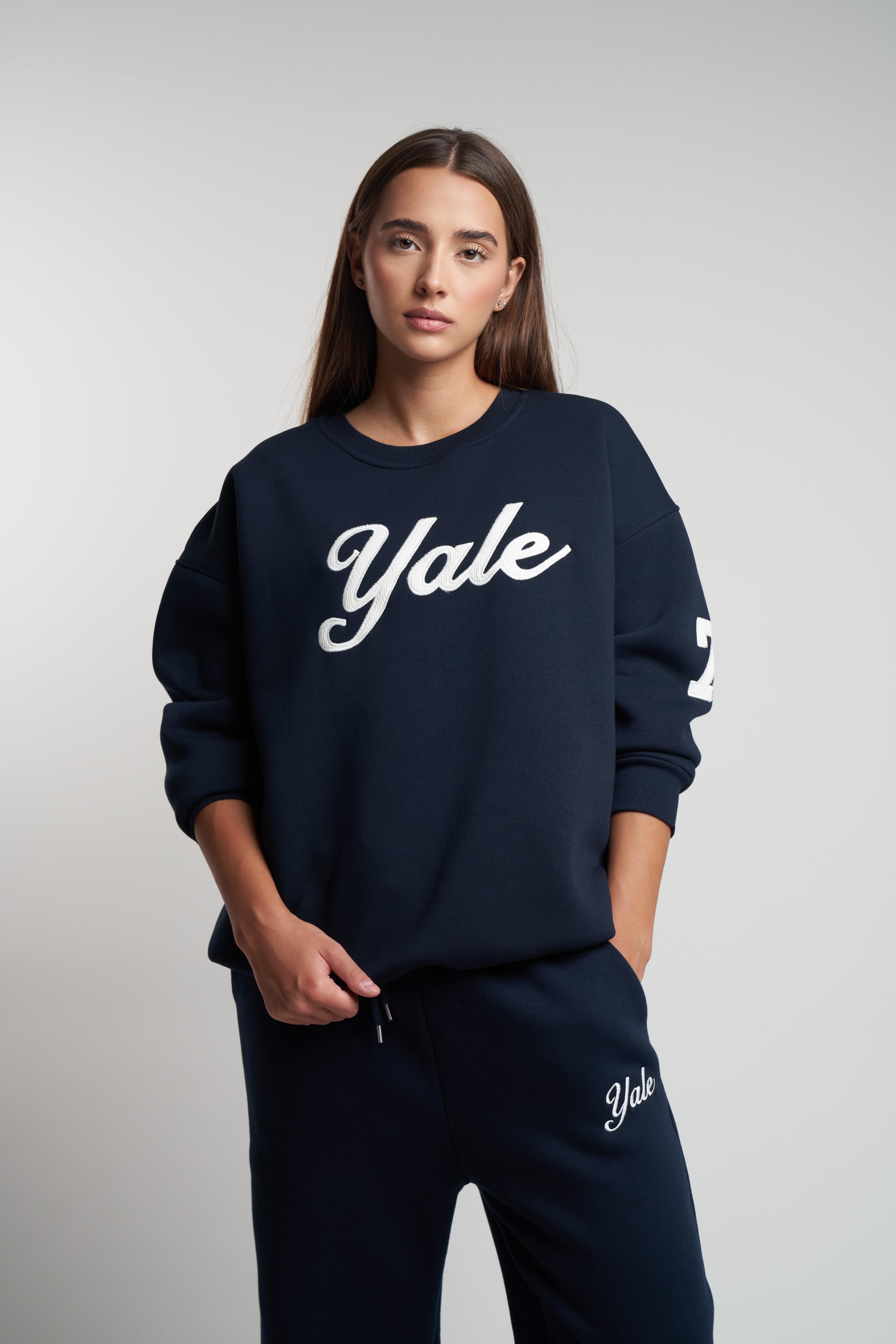 Yale Baskılı Şardonlu Sweatshirt Lacivert