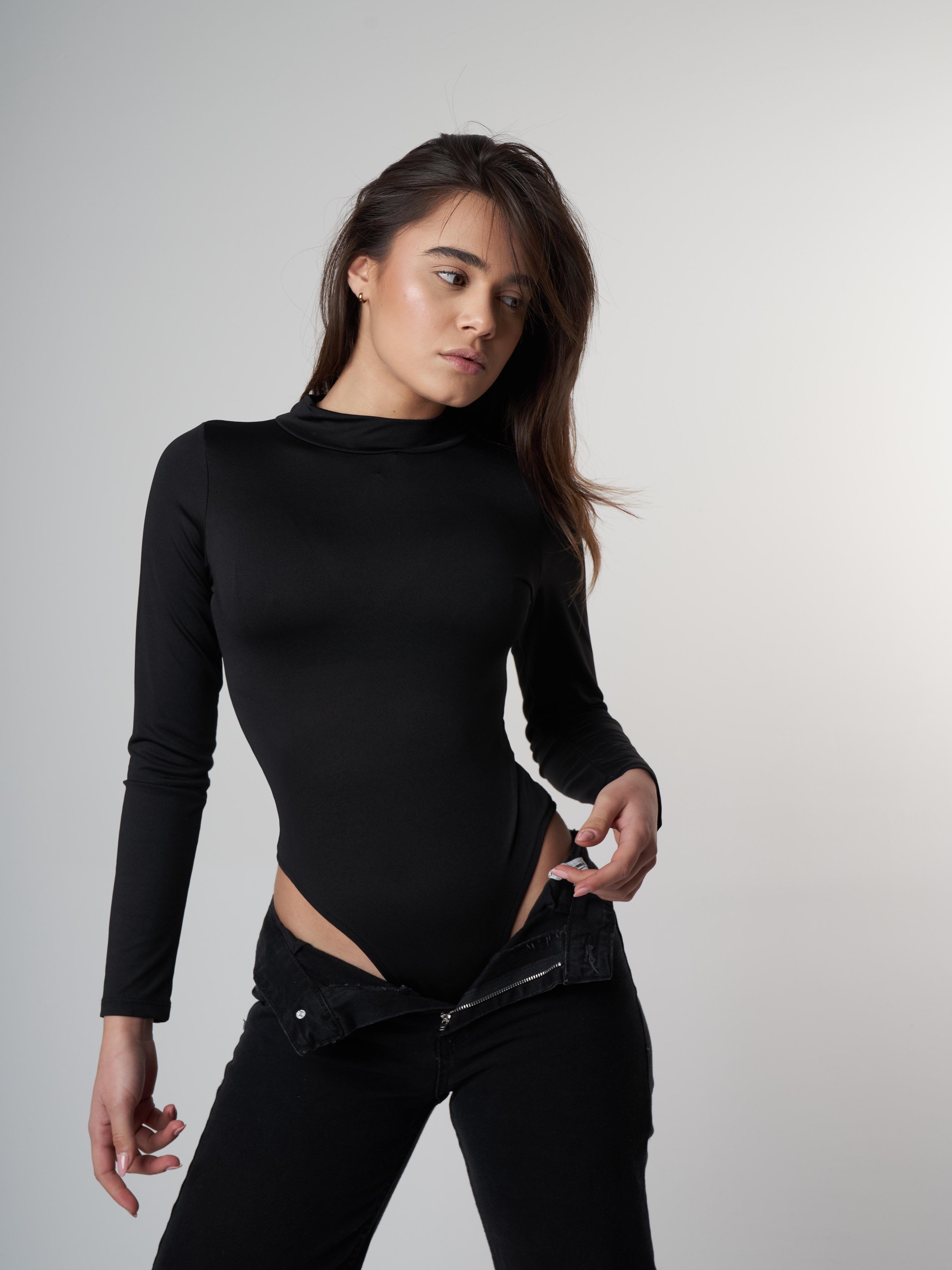 Yarım Balıkçı Basic Bodysuit Siyah