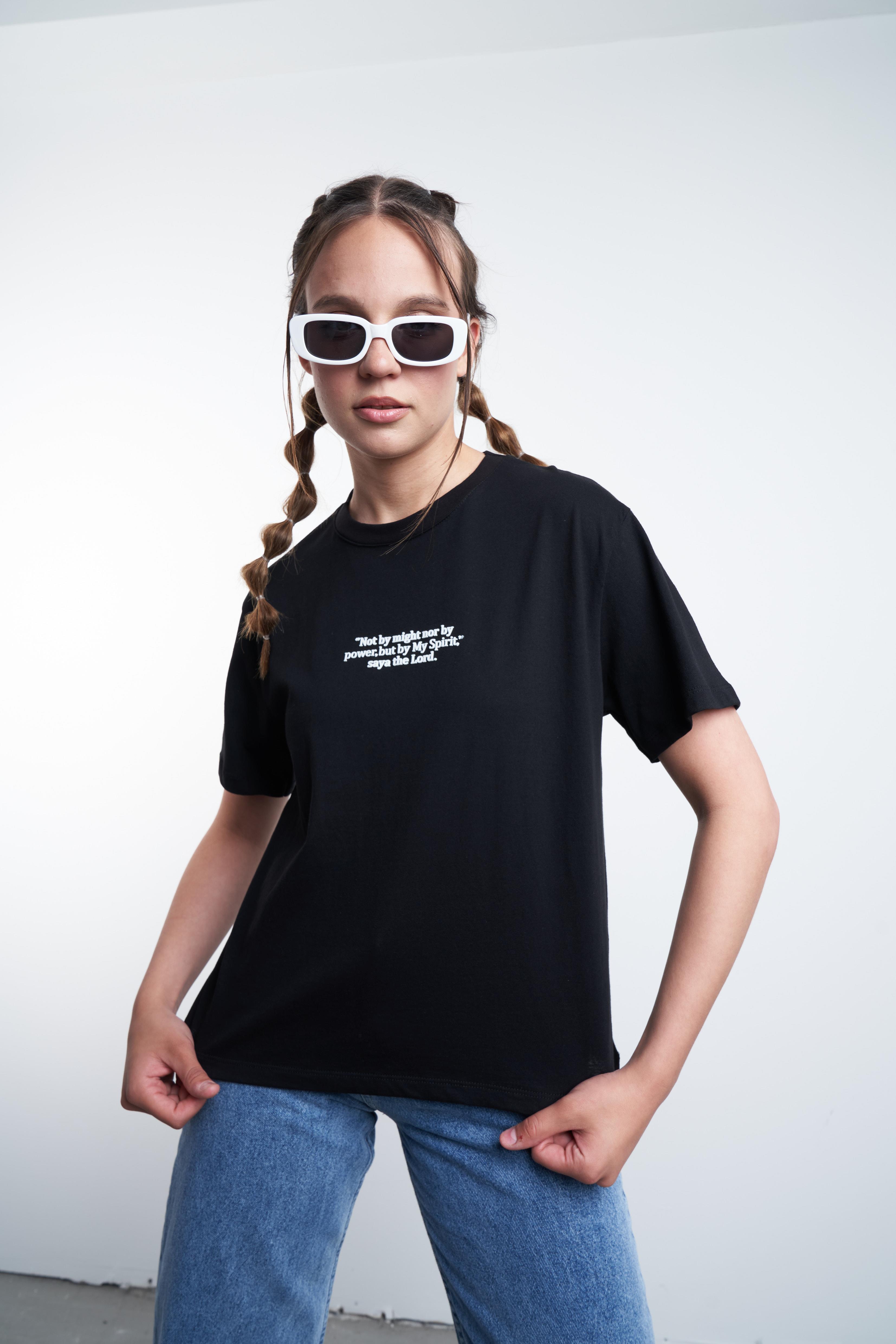 Yazı Baskılı T-shirt Siyah