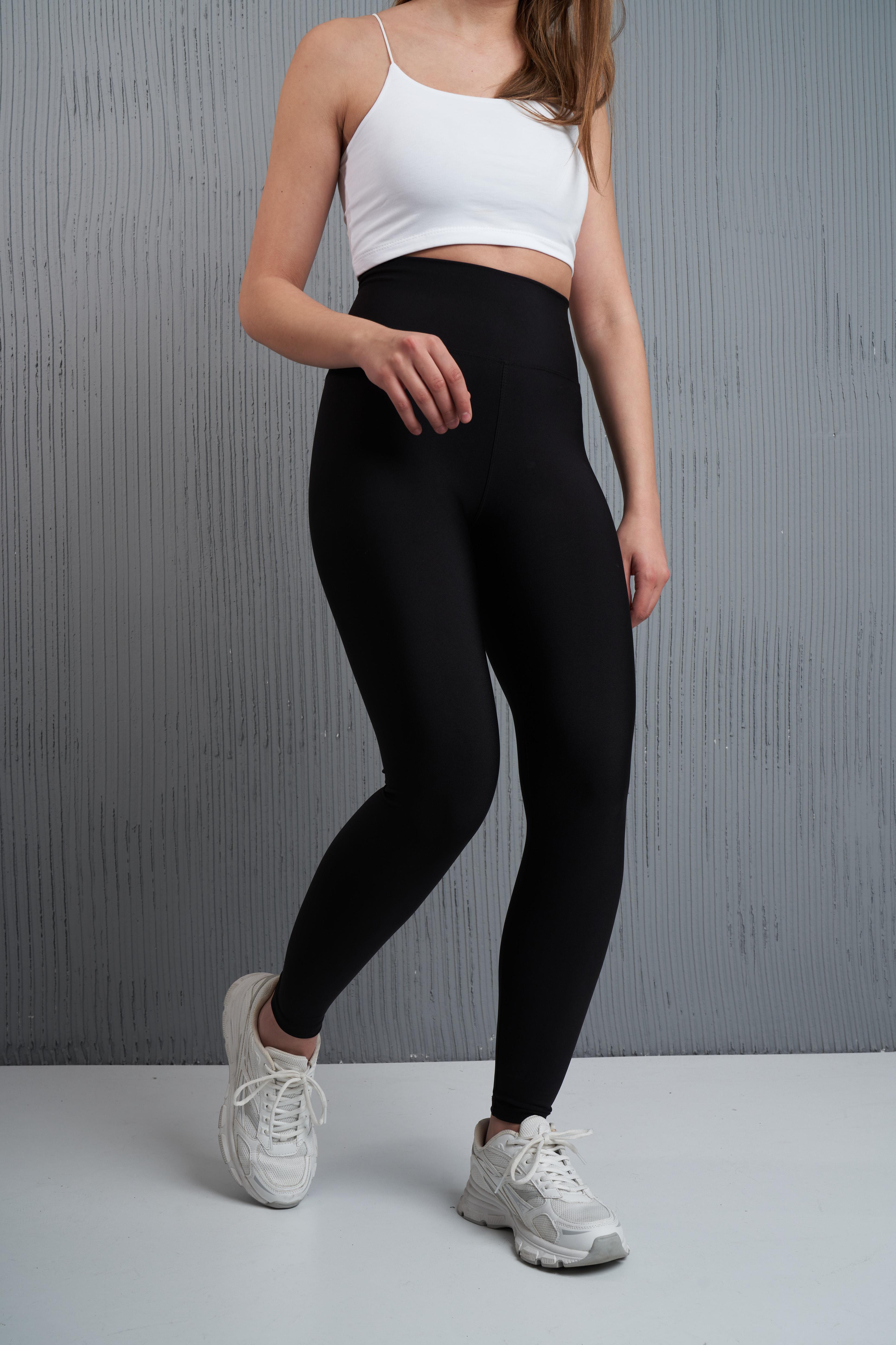 Yüksek Bel Dalgıç Kumaş Tayt