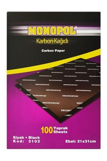 Monopol 3102 Karbon Kağıdı A4 100 Adet - Siyah