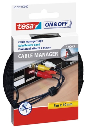 Tesa On-Off Kablo Organizatörü 10 mm. x 5 m.