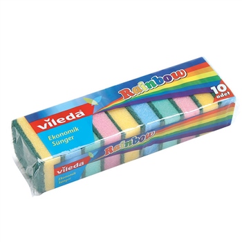Vileda Rainbow Düz Bulaşık Süngeri 10 Adet - Karışık Renkler