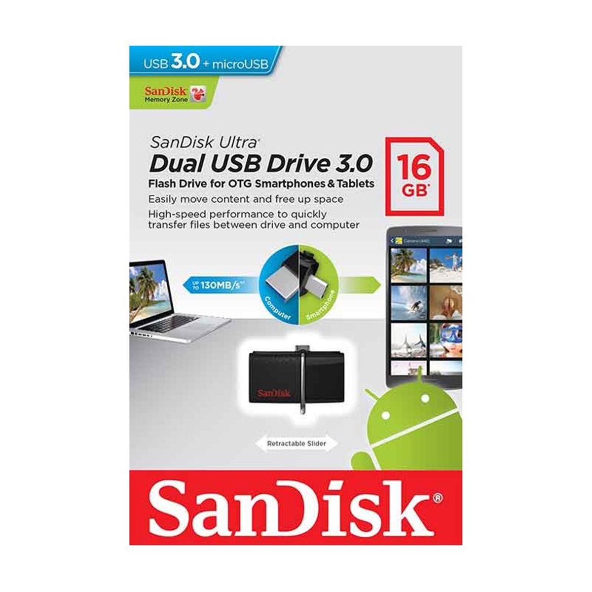 Sandisk Dual Drive Çift Taraflı 16 GB Flash Bellek